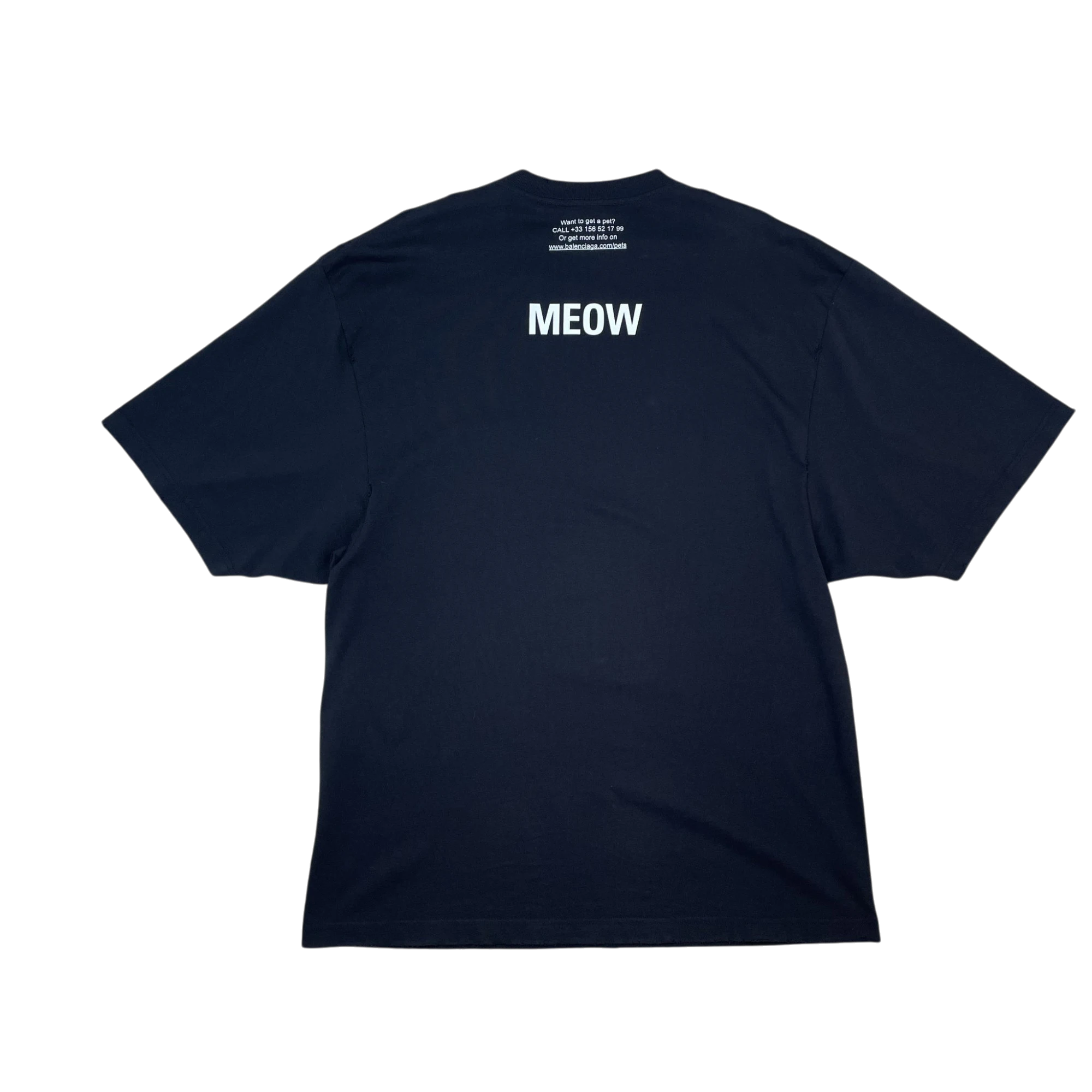 Balenciaga SS20 ‘I Love Cats’ Oversized Pre-Distressed T-Shirt Black (Fits Up To XXL) thumbnail 3