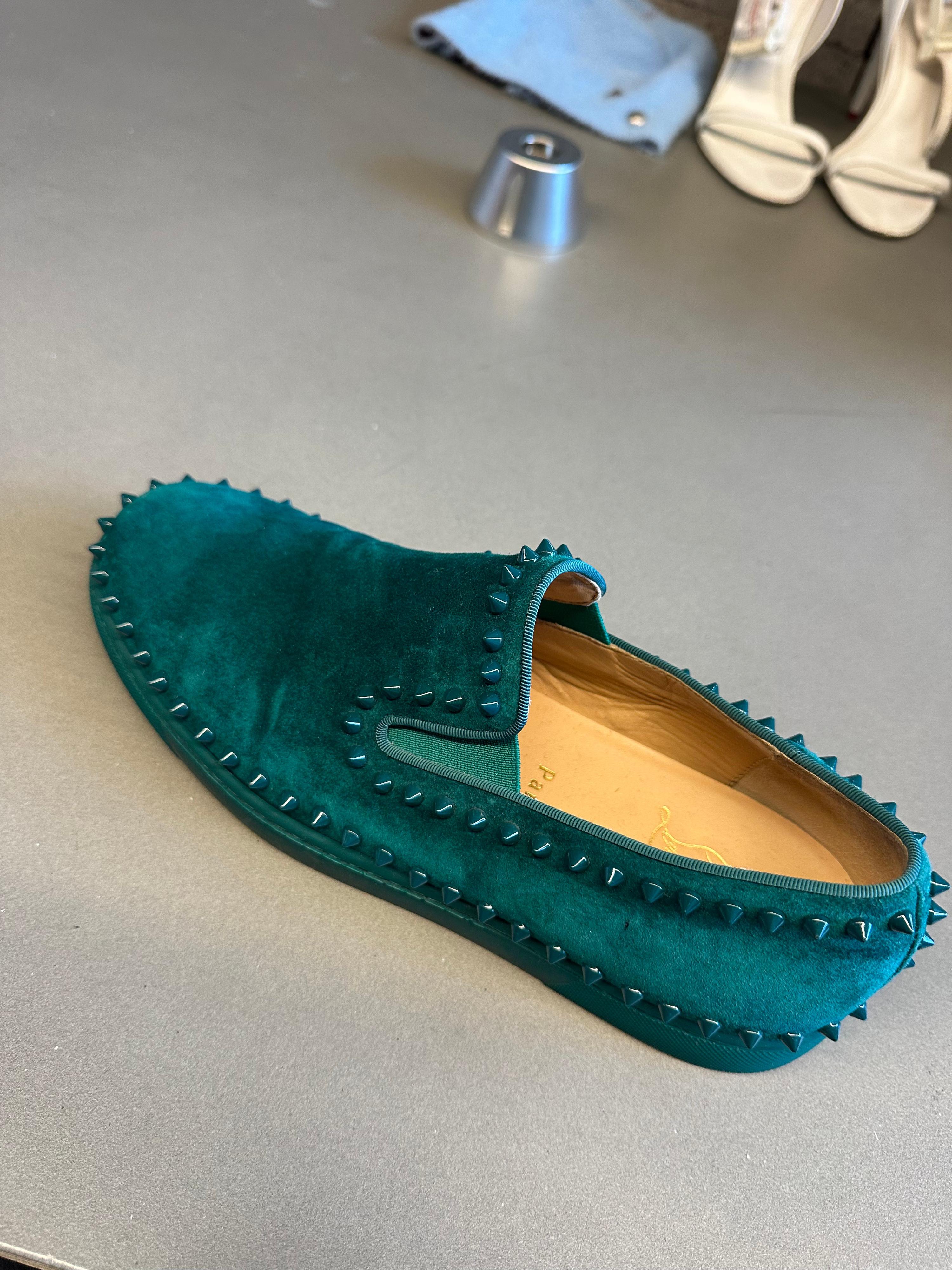 Christian Louboutin Pik Suede Boat Sneakers Green (Size EU41.5)