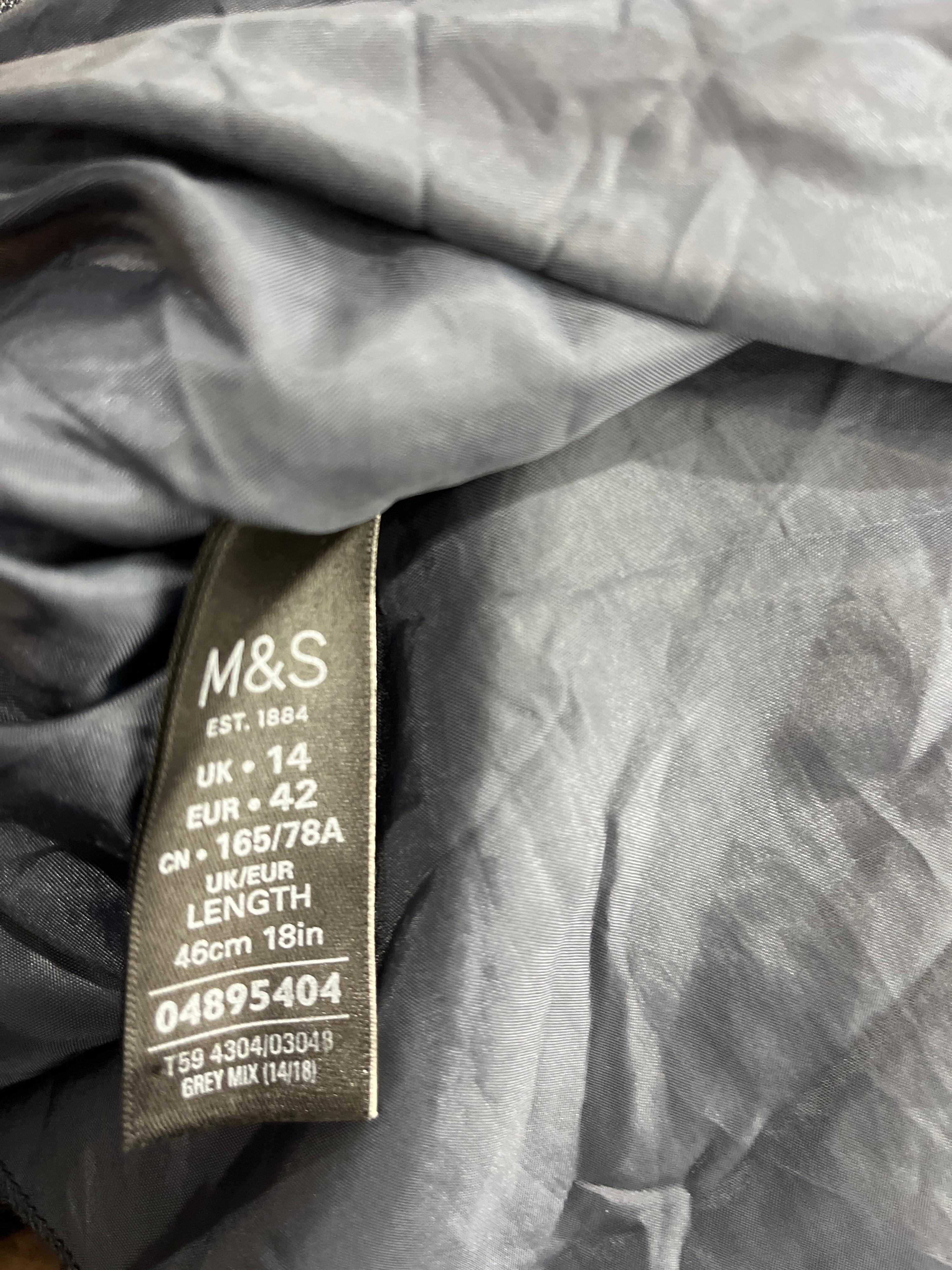 M&S Grey A-Line Skirt Size 14 thumbnail 5