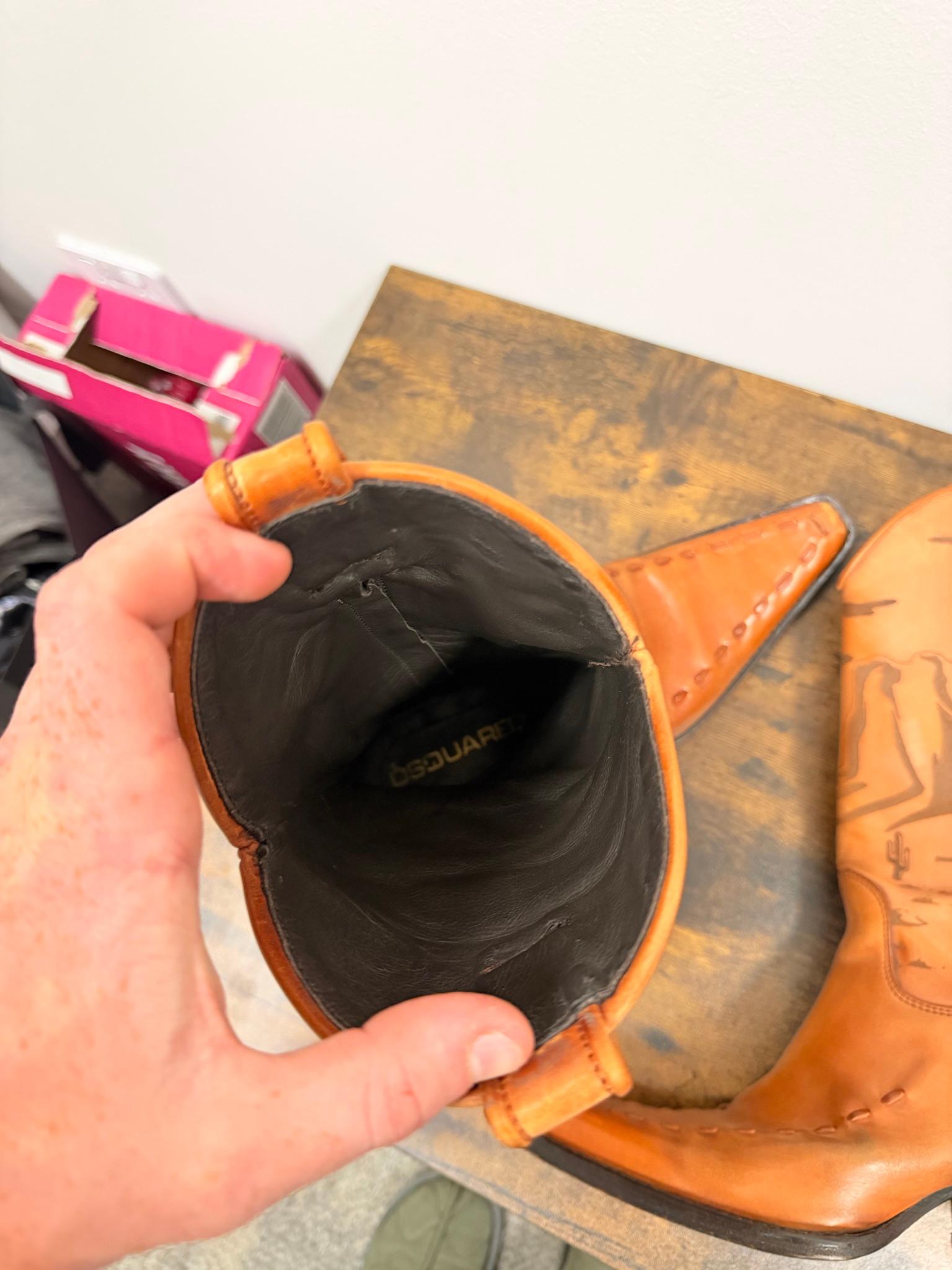 Dsquared2 Tan Leather Cowboy Boots (Size EU 41) thumbnail 5