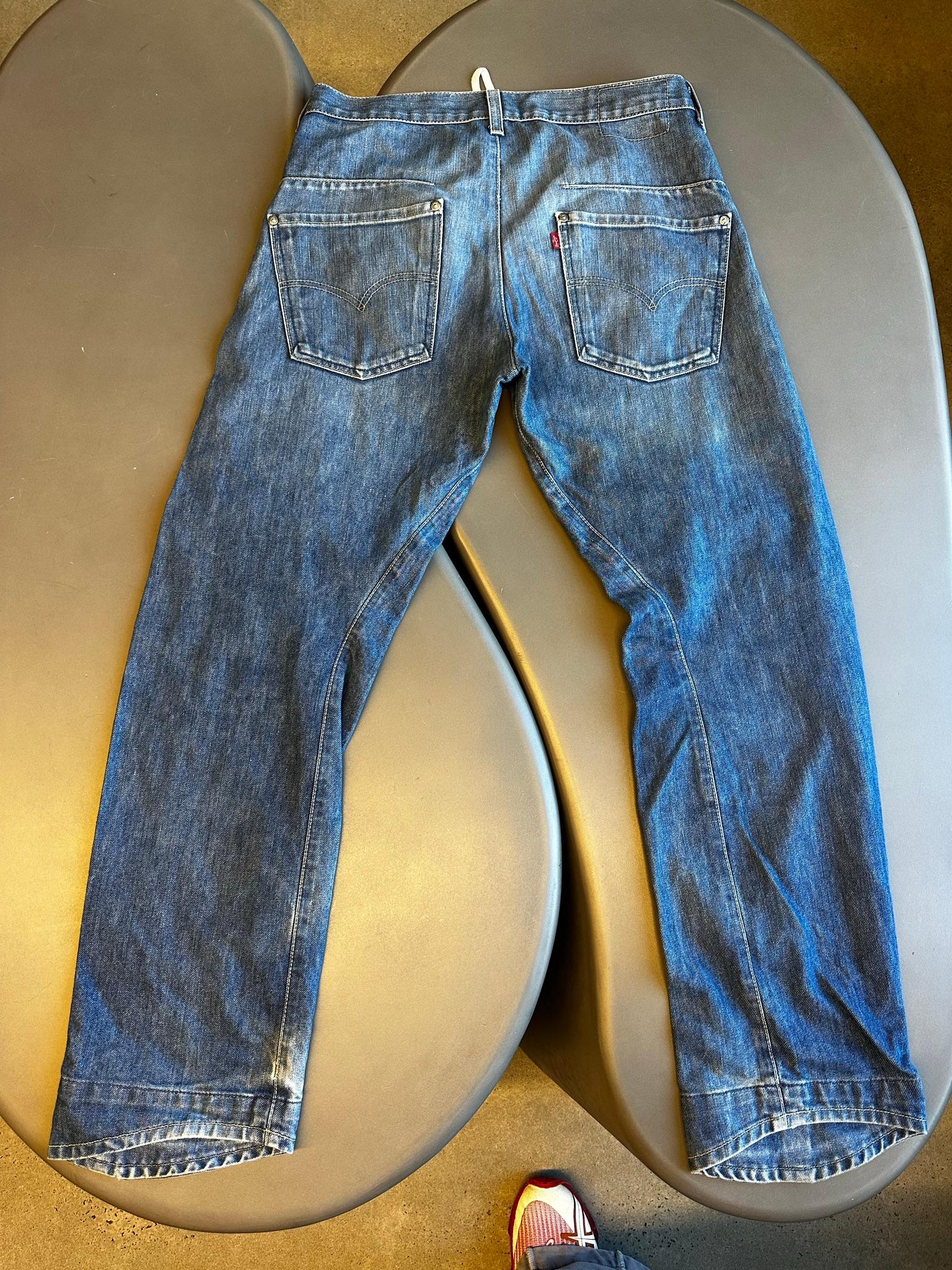 Levi's Engineered 00s Twisted Seam Washed Denim Jeans Blue 00001 0835 (Size 32”) thumbnail 4
