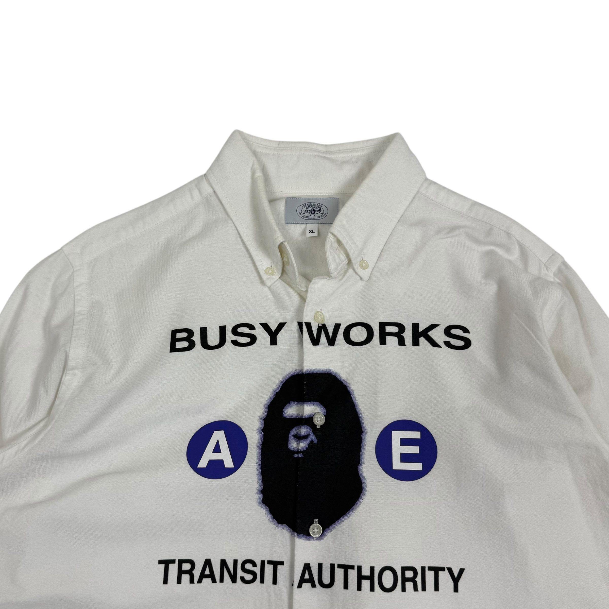 A Bathing Ape (Bape) Busy Works Transit Authority Shirt White (Fits L-XL) thumbnail 2