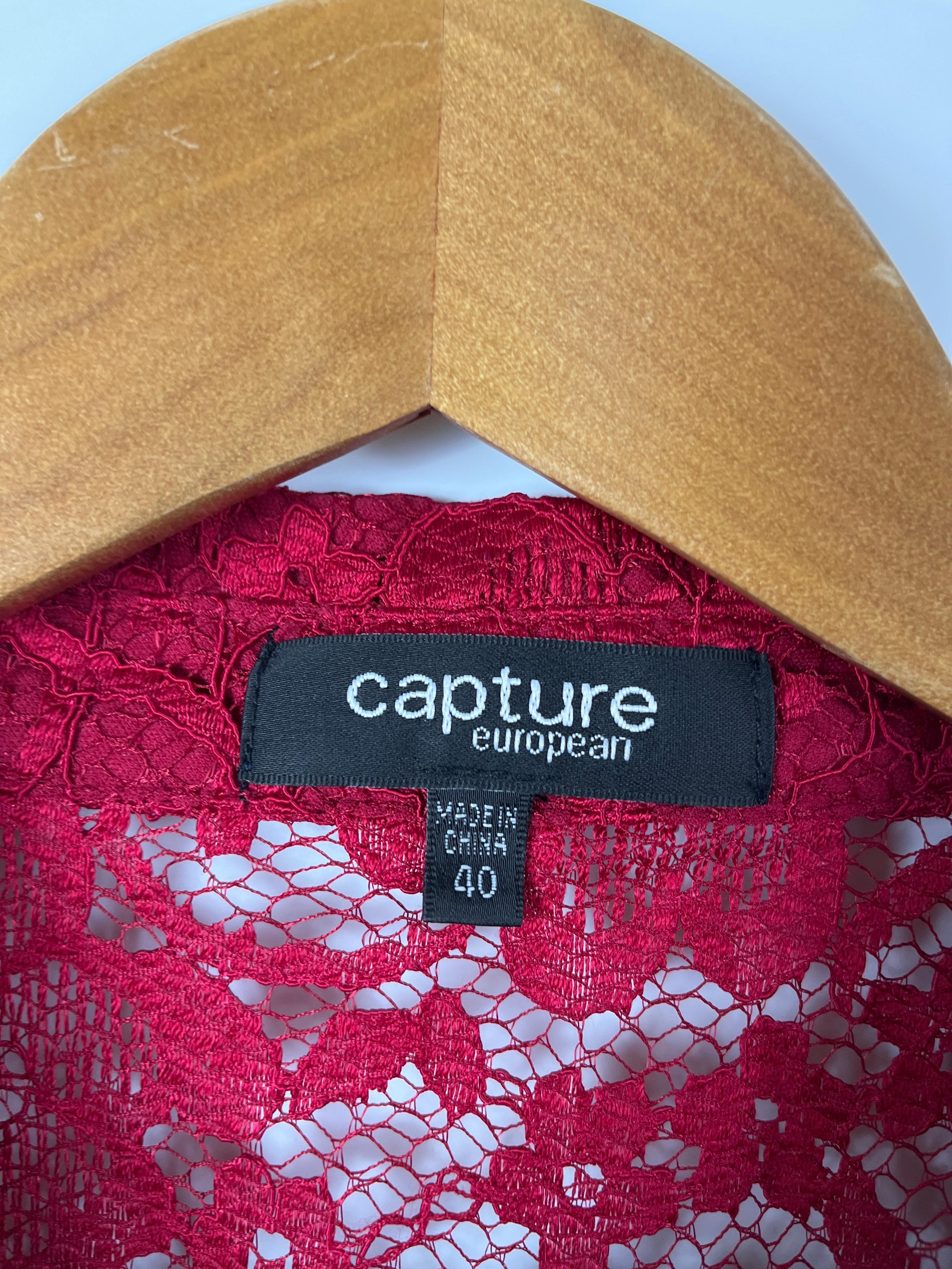 CAPTURE Sheer Lace Shirt Dress Size 40 thumbnail 8