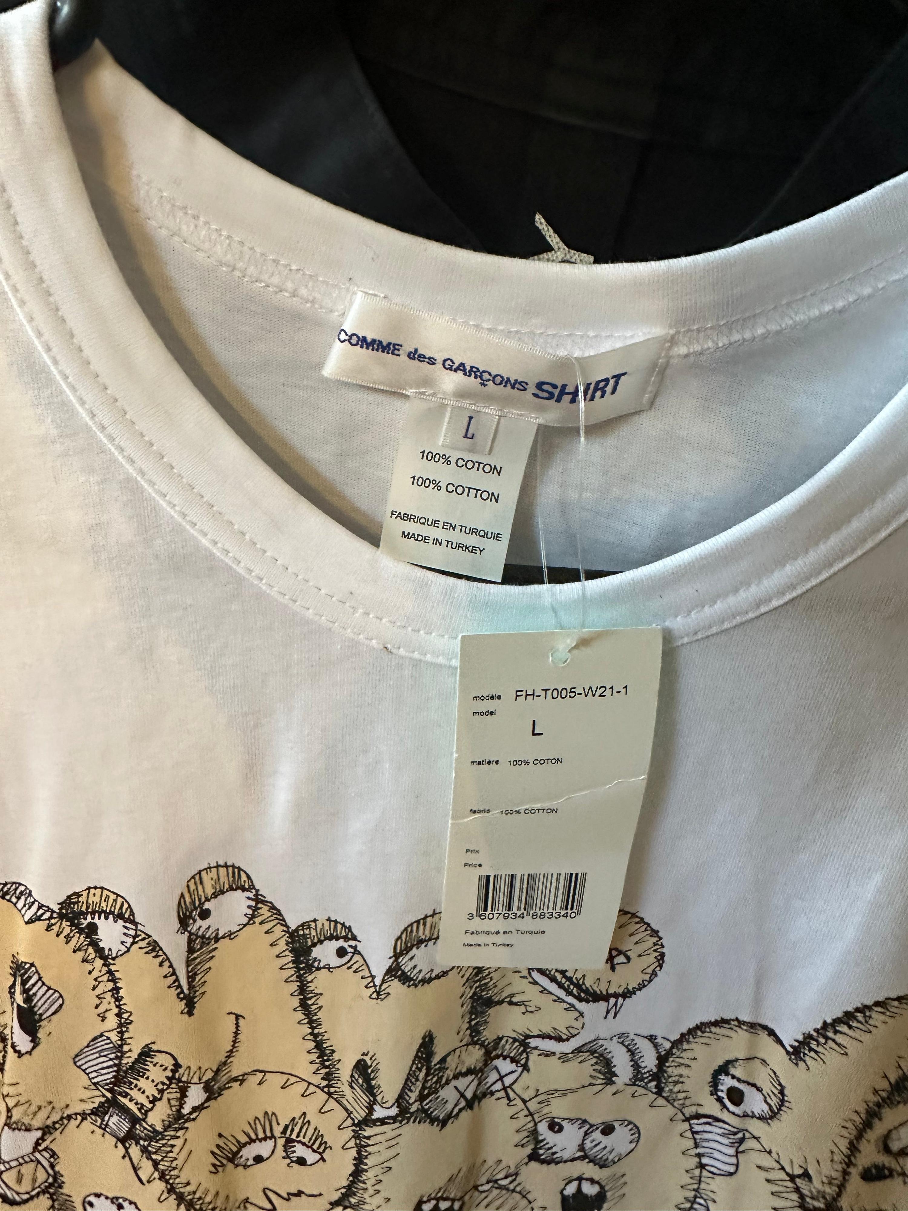 Comme Des Garcons SHIRT x KAWS T-Shirt White (Size L) thumbnail 2