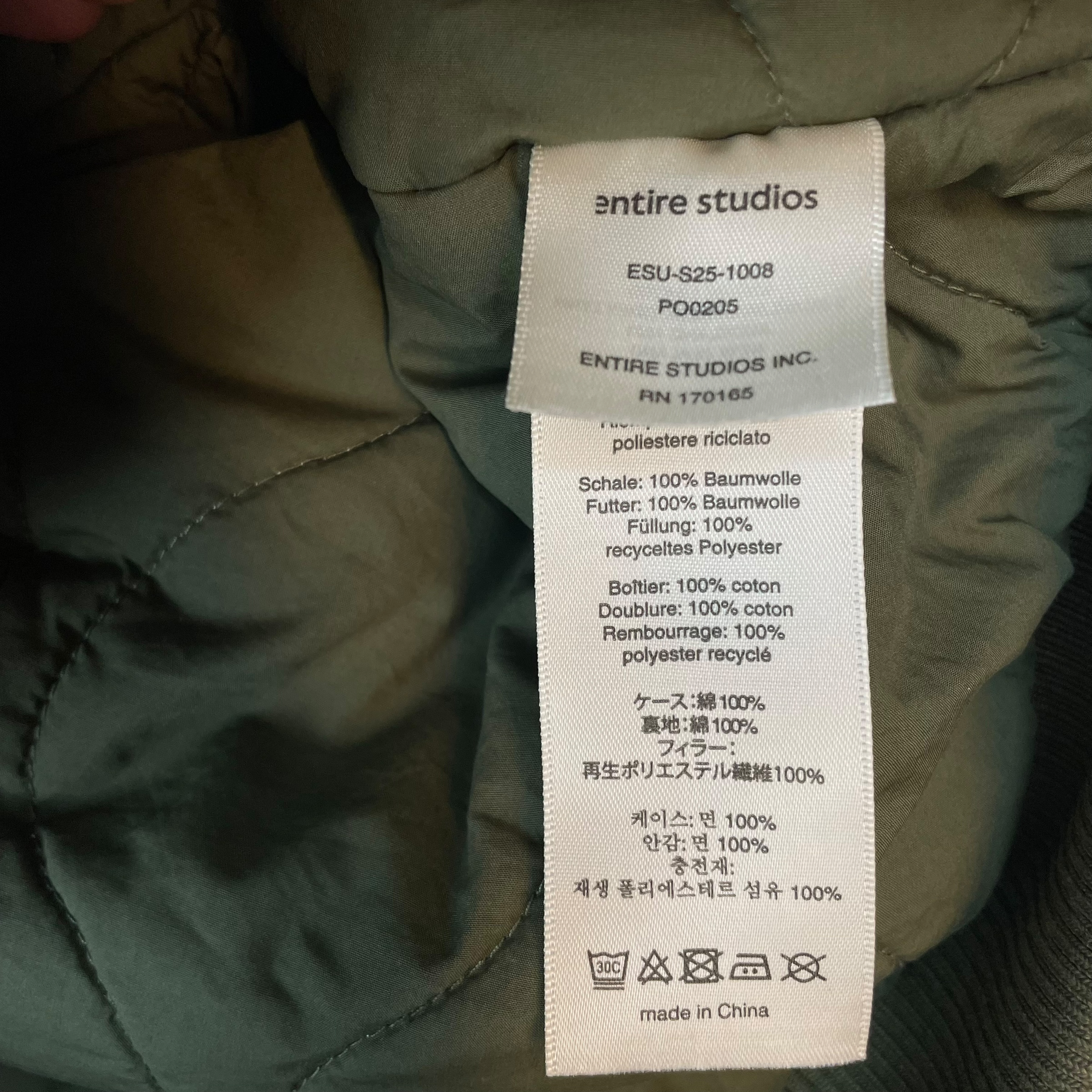 Entire Studios SS25 A-4 Bomber Jacket Khaki Green (Size M) thumbnail 7