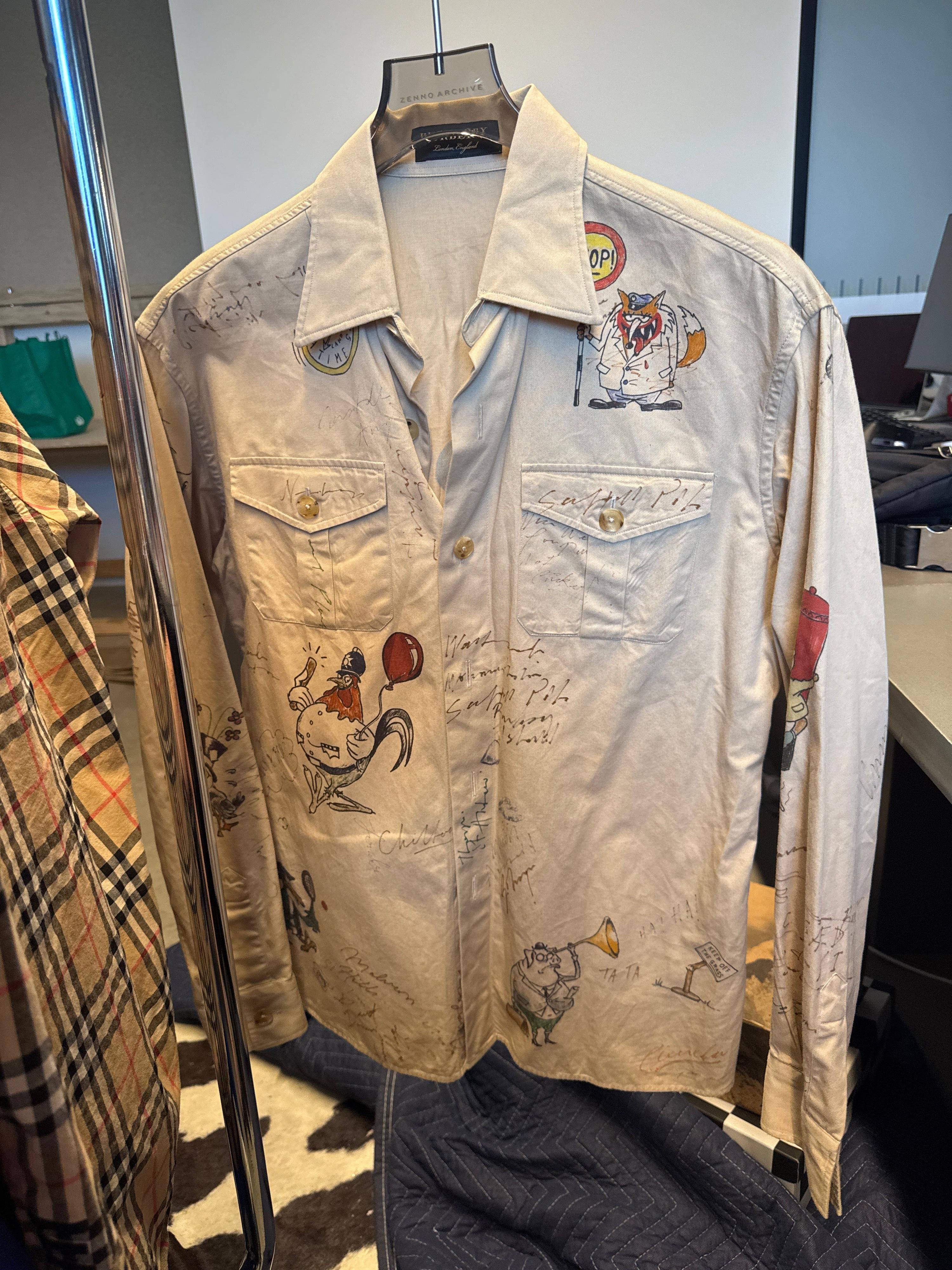 Burberry Sketch Button-Up Shirt Beige (Size S)