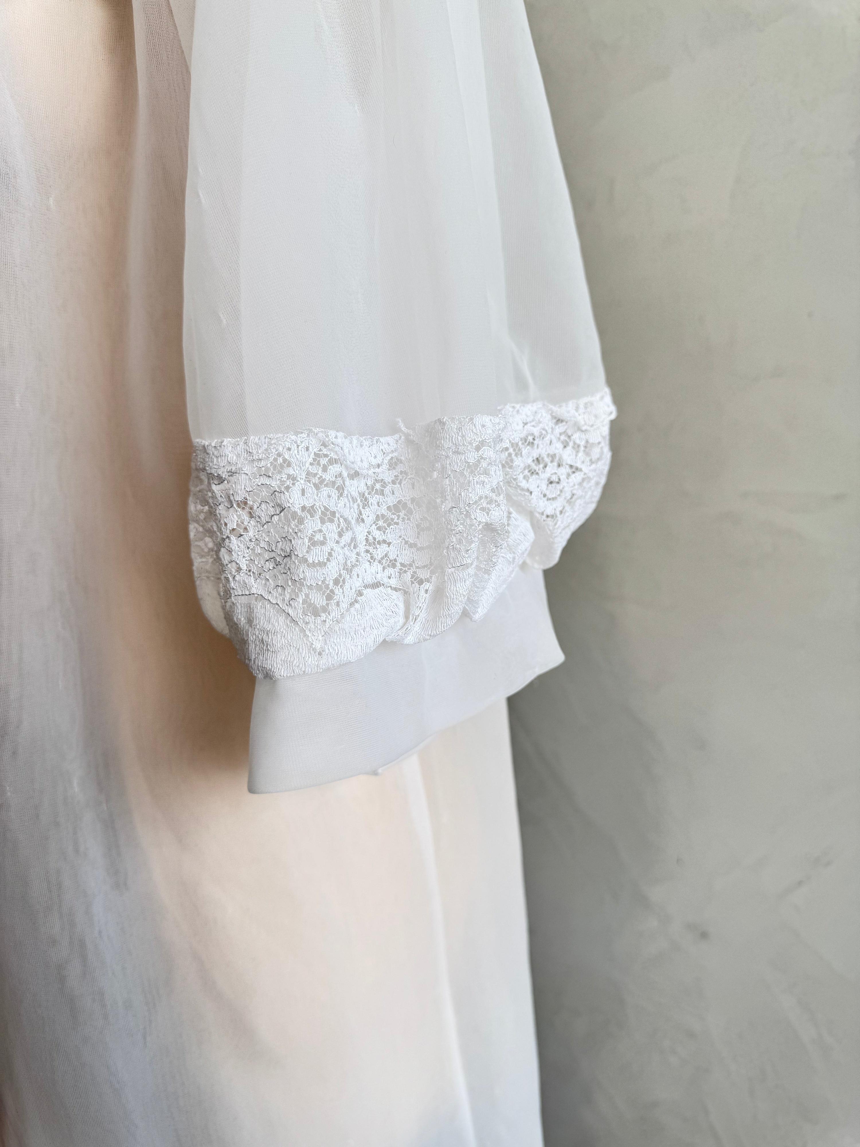 Vintage Gen Jex white Lace robe - size S thumbnail 10