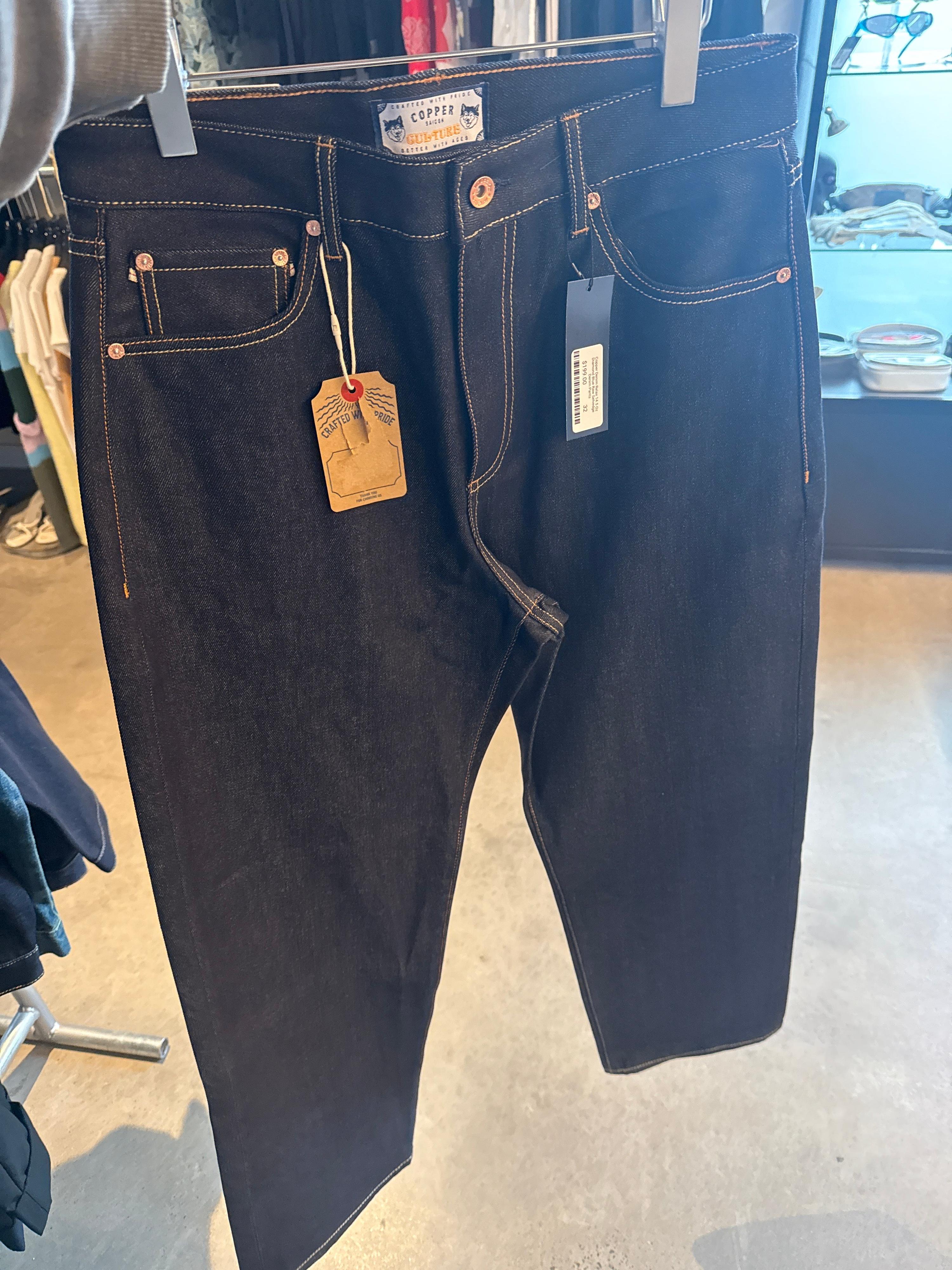 Copper Denim Relax 14.5 Oz Diamond Blue Raw Selvedge Denim Pants - 32