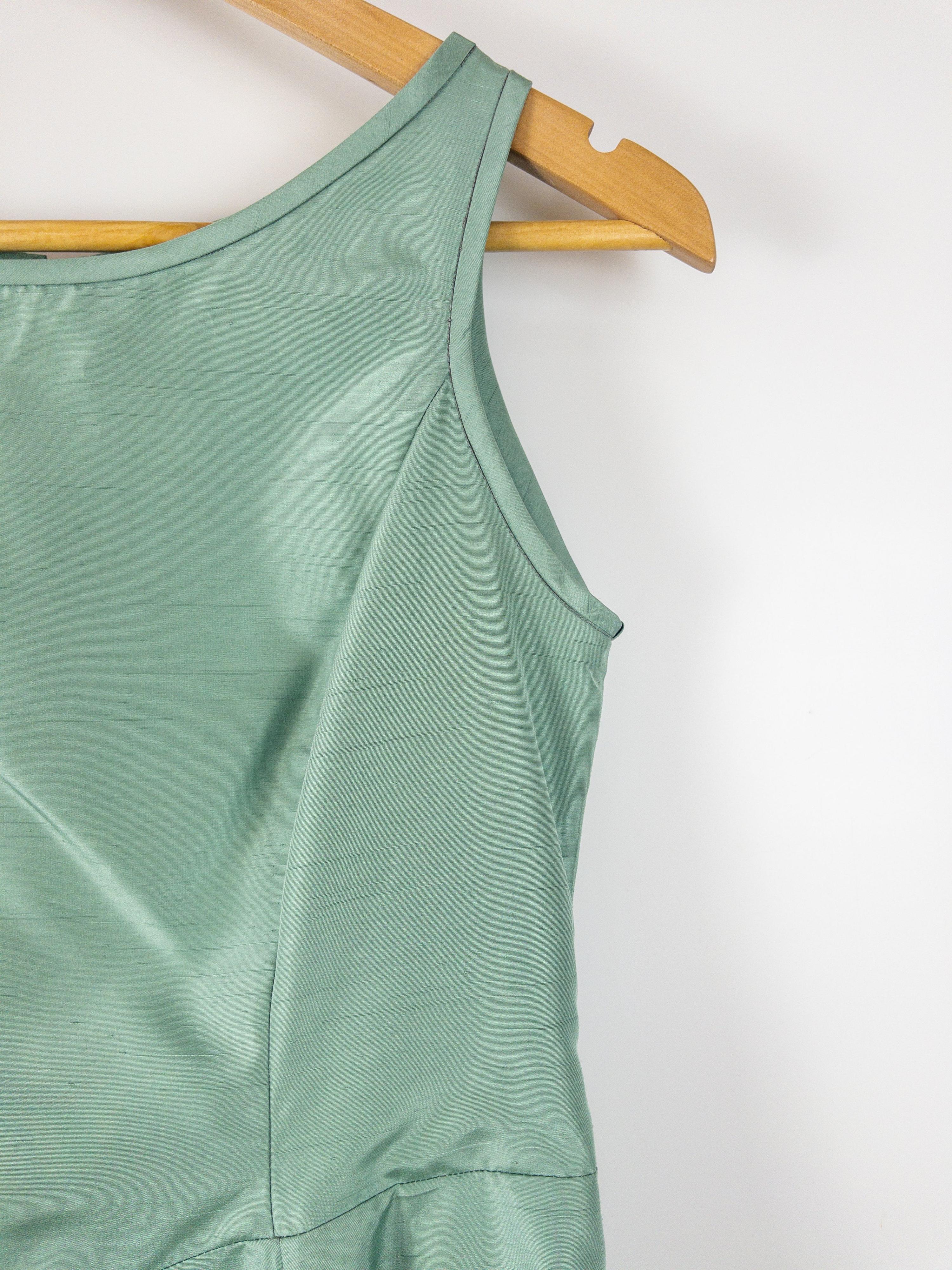 Vintage Custom Sea Foam Green Maxi Dress/Gown Size XS thumbnail 7