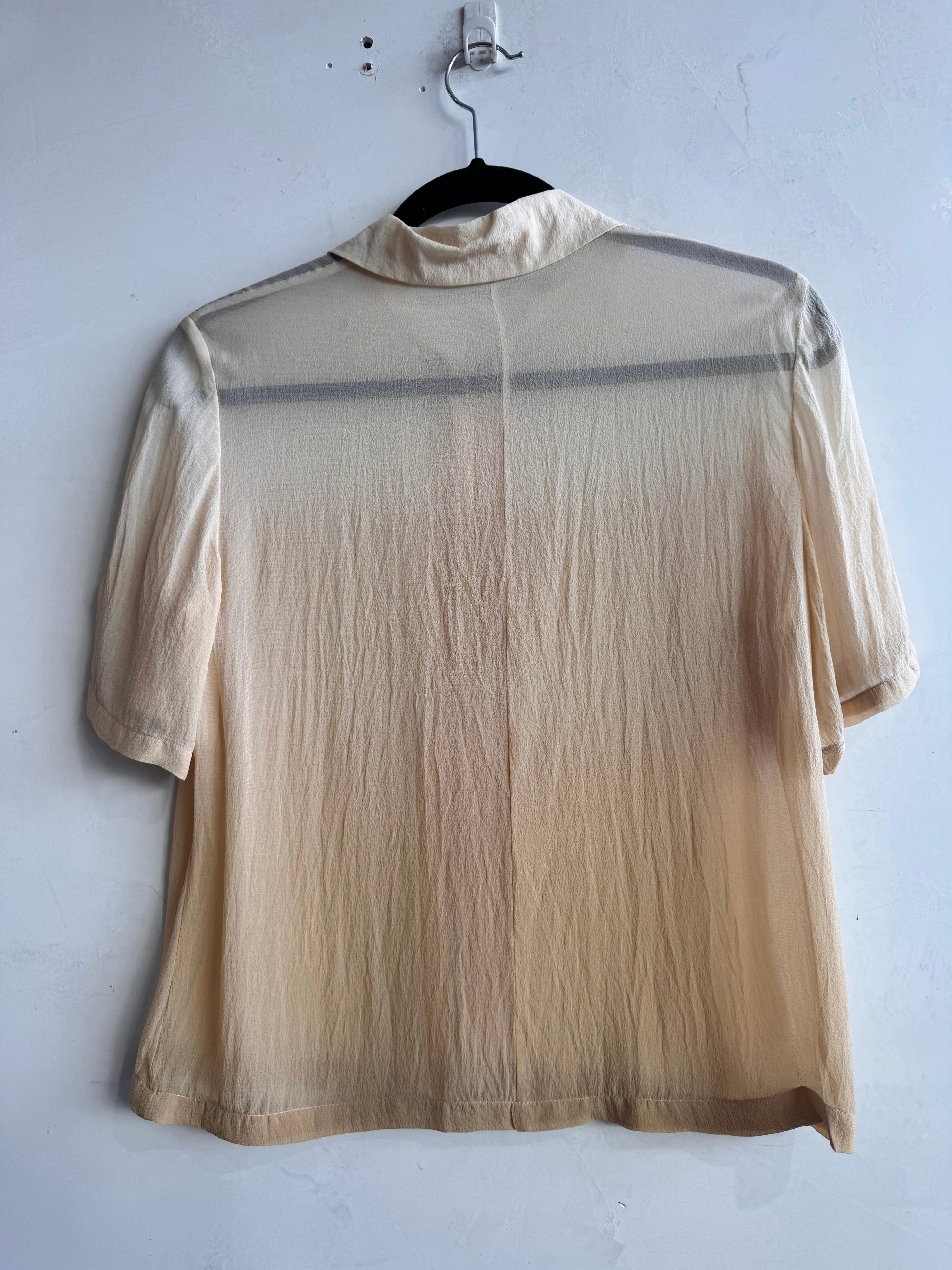 Beige Semi sheer Silk Top - size S/M thumbnail 2