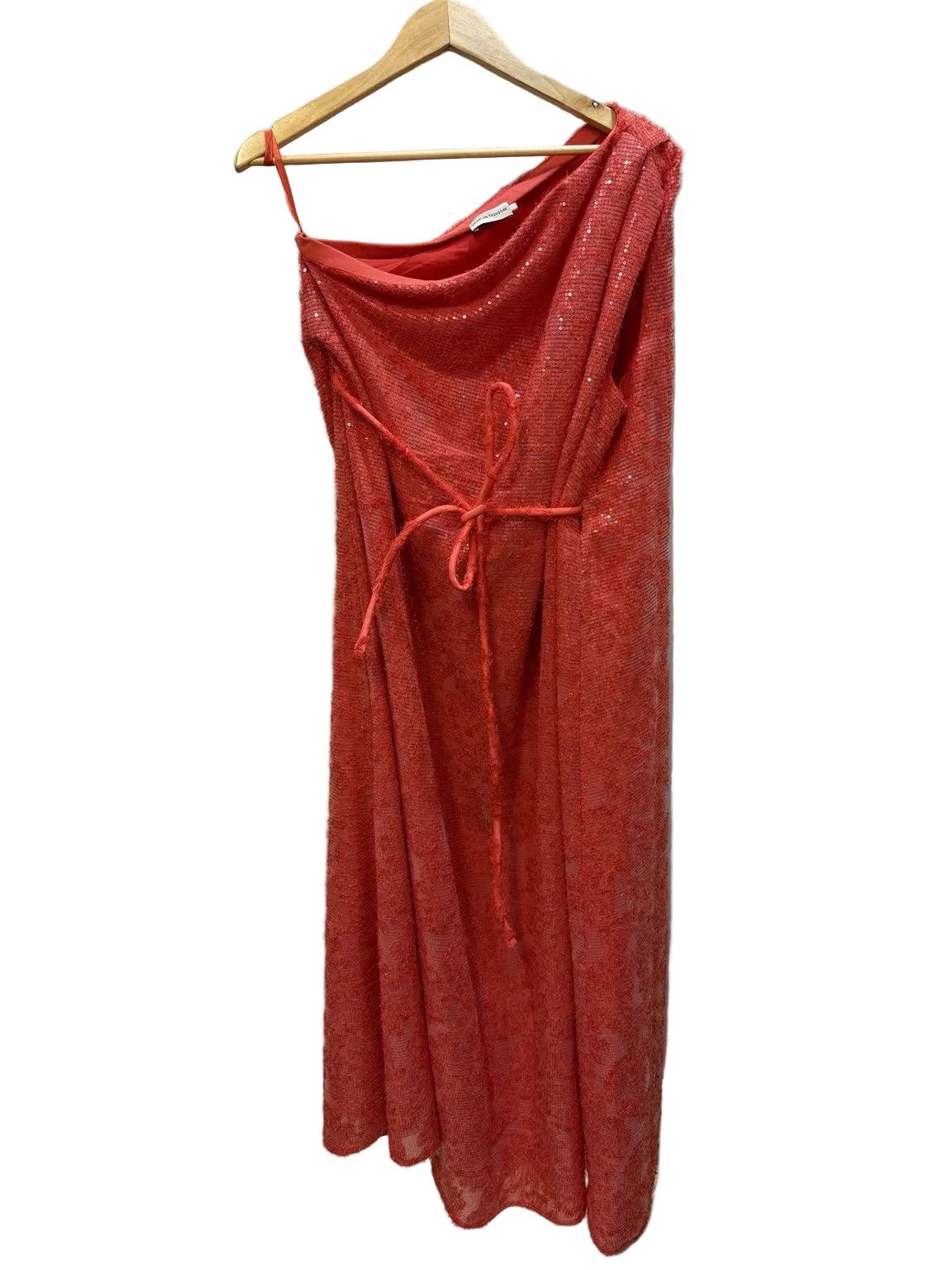 Scanlan Theodore Red Sequin Maxi Dress 12