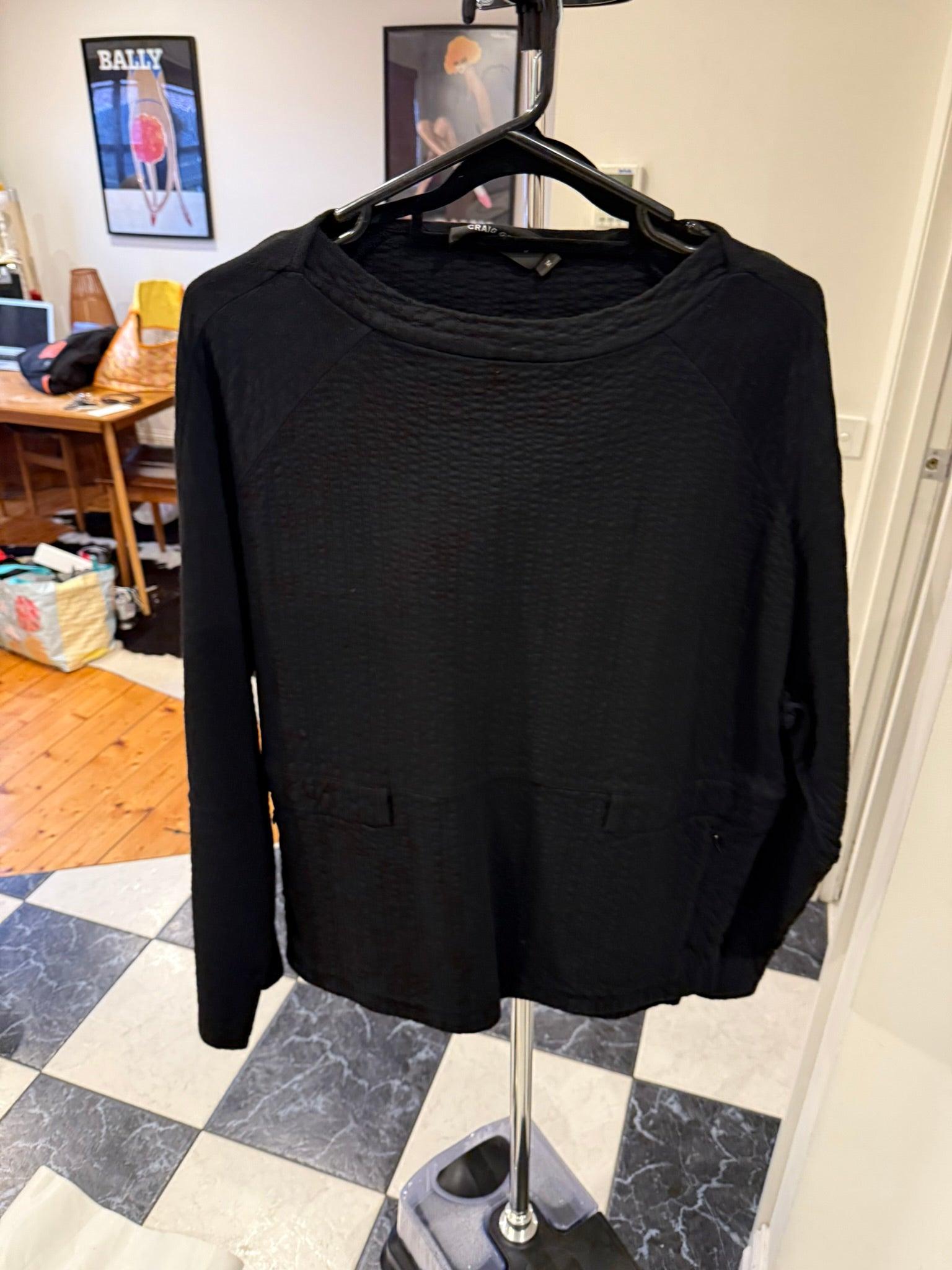 Craig Green Line Stitch Slash Neck Pullover Black (Fits M-L)