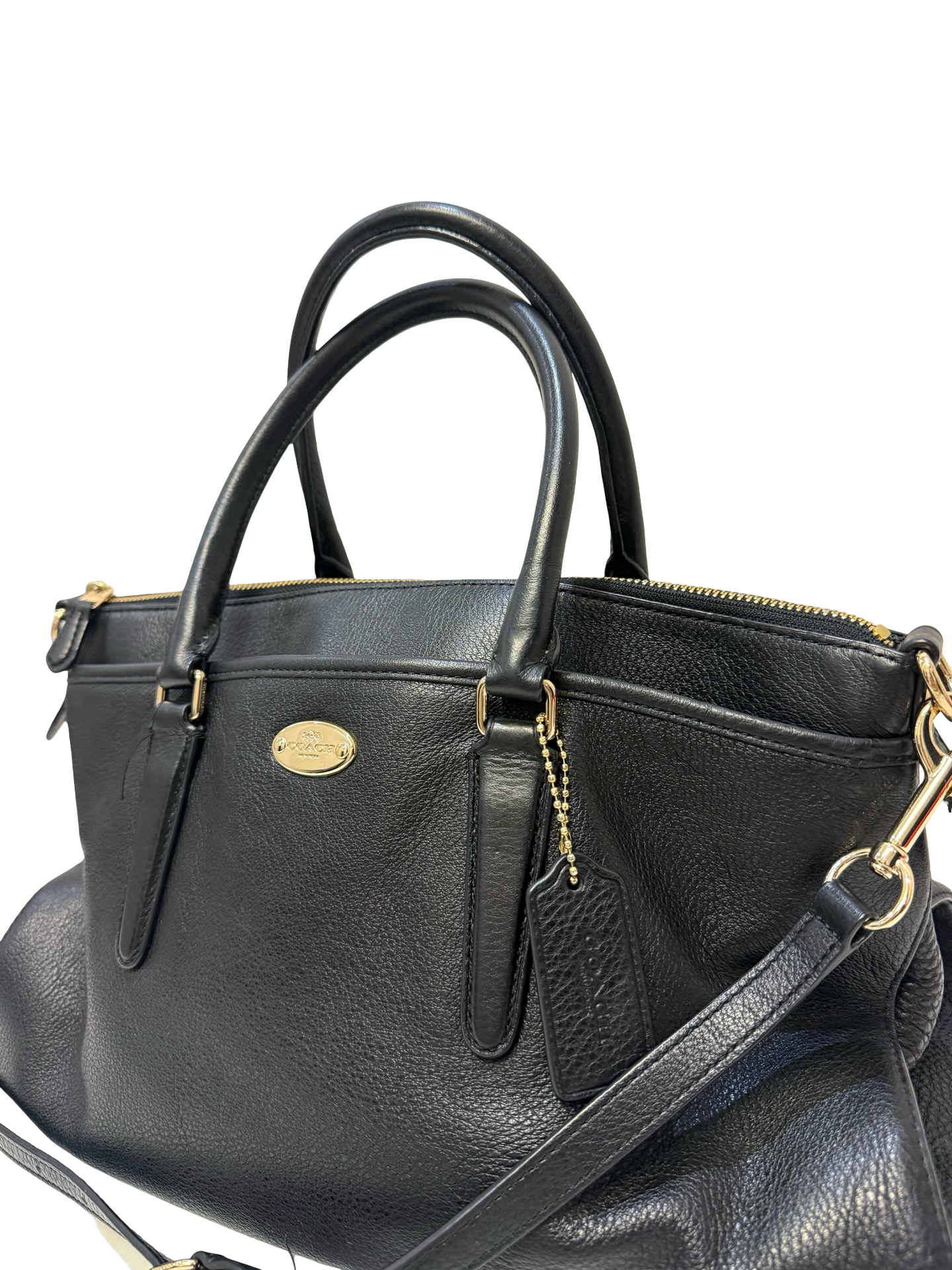 Coach Morgan Black Satchel Pebble Leather thumbnail 2