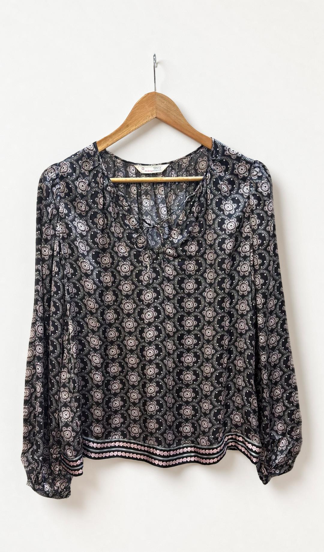Odd Molly Navy Patterned Blouse 2