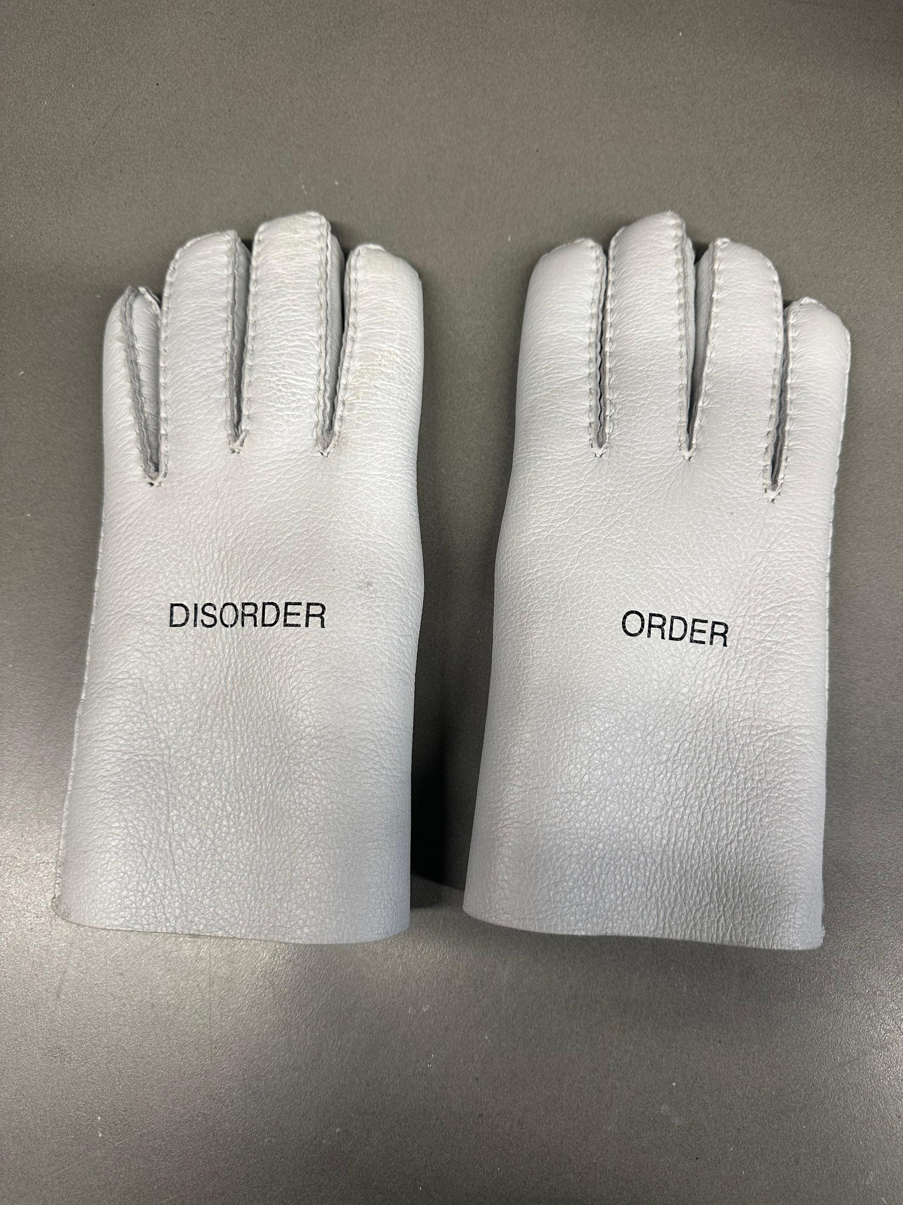 Neighbourhood Order Disorder Shearling Boa Gloves White