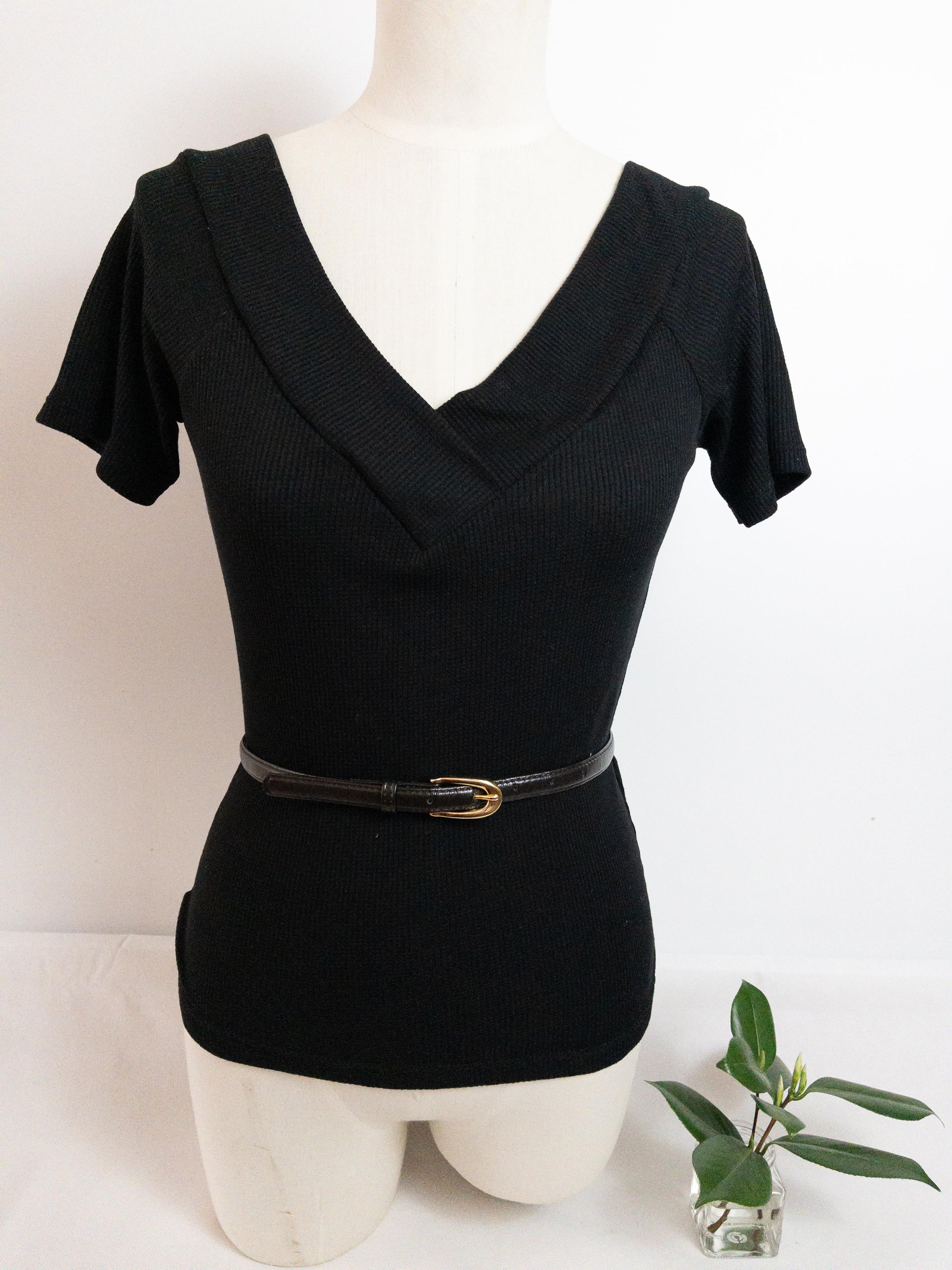 Chocolate Brown Slim Belt Gold Hardware XS/S