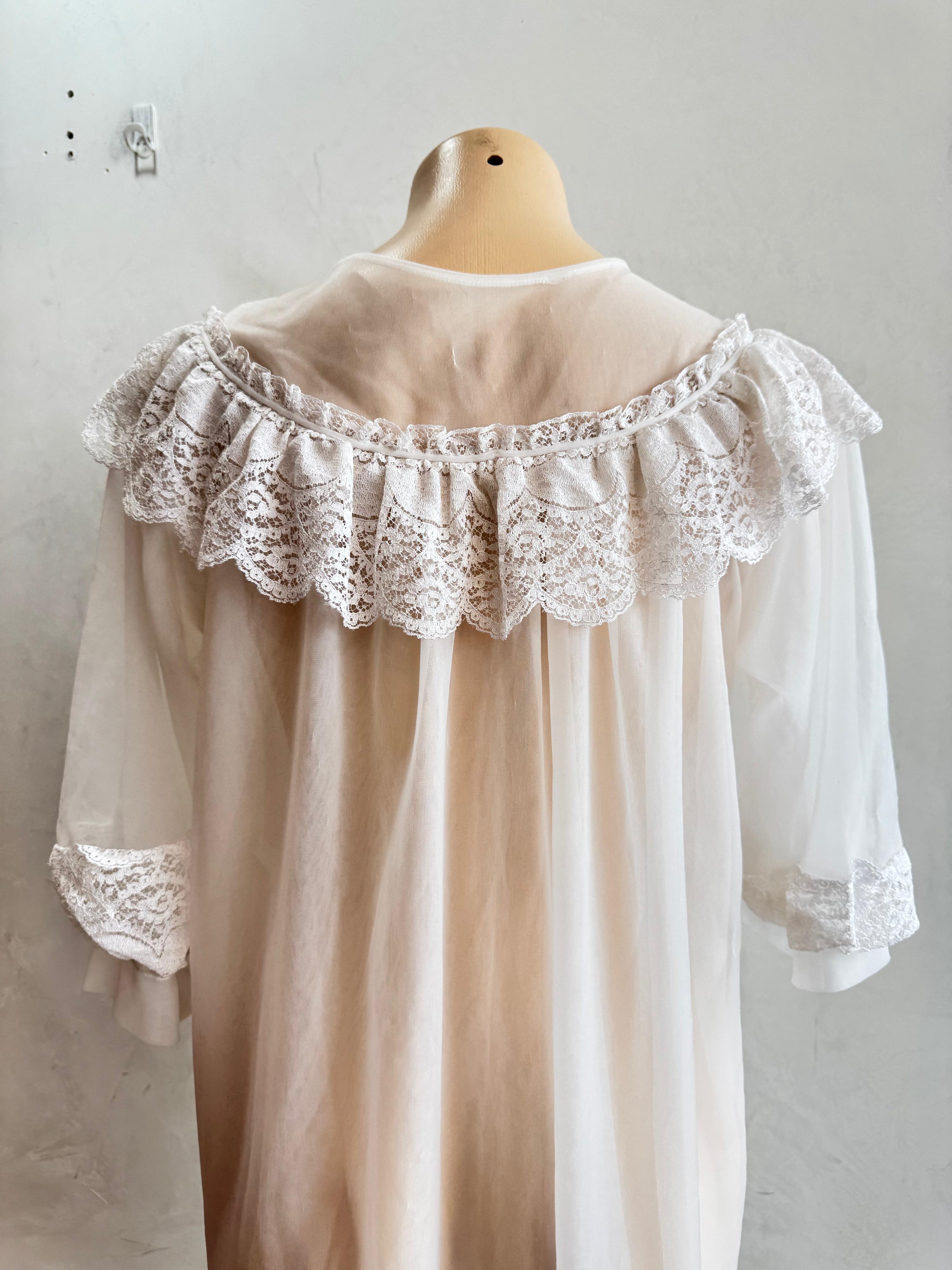 Vintage Gen Jex white Lace robe - size S thumbnail 7