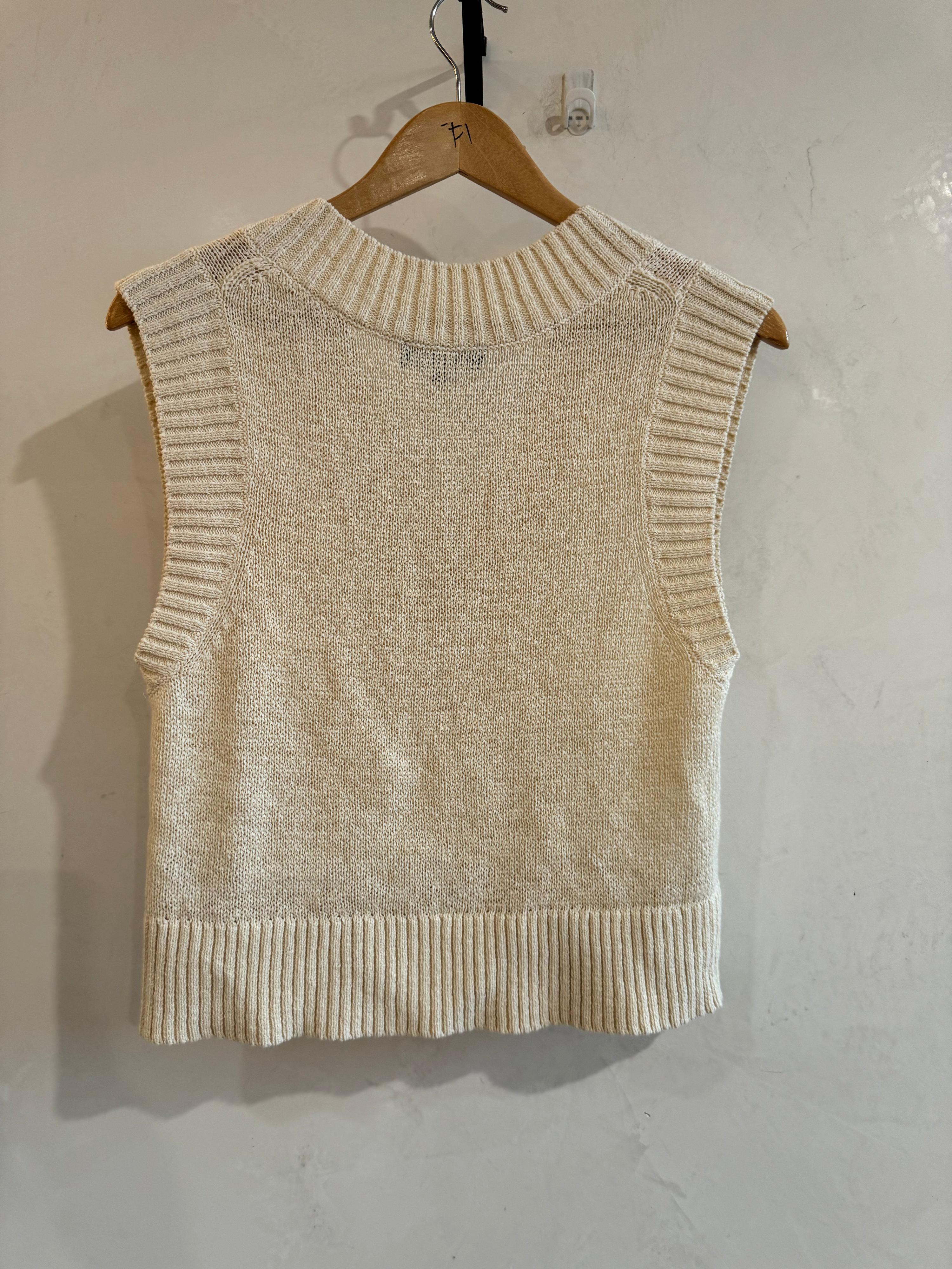 SABA Cream Linen Blend Vest Size XS thumbnail 3