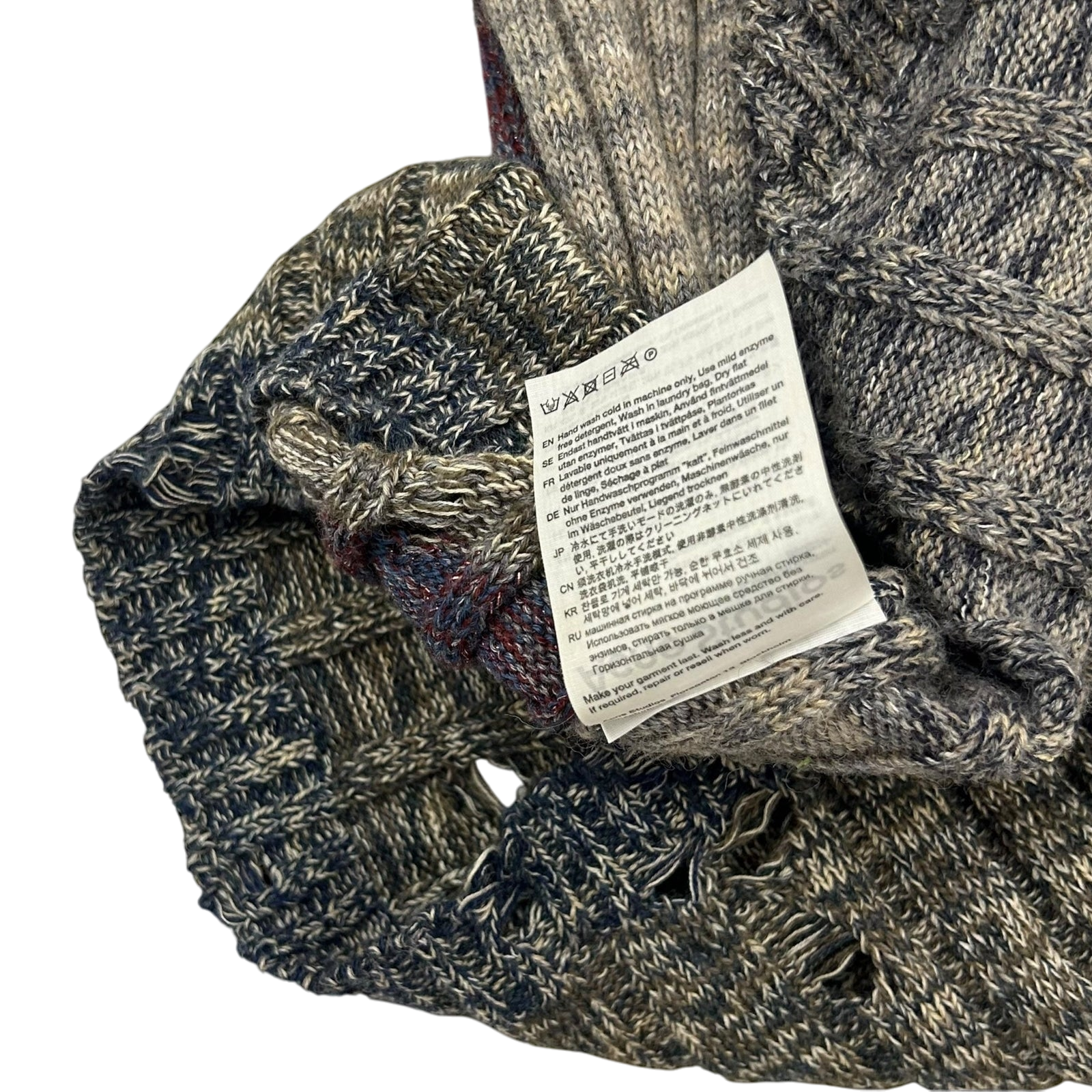 Acne Studios Karlos Distressed Melange Knit Sweatshirt (Fits L-XL) thumbnail 5