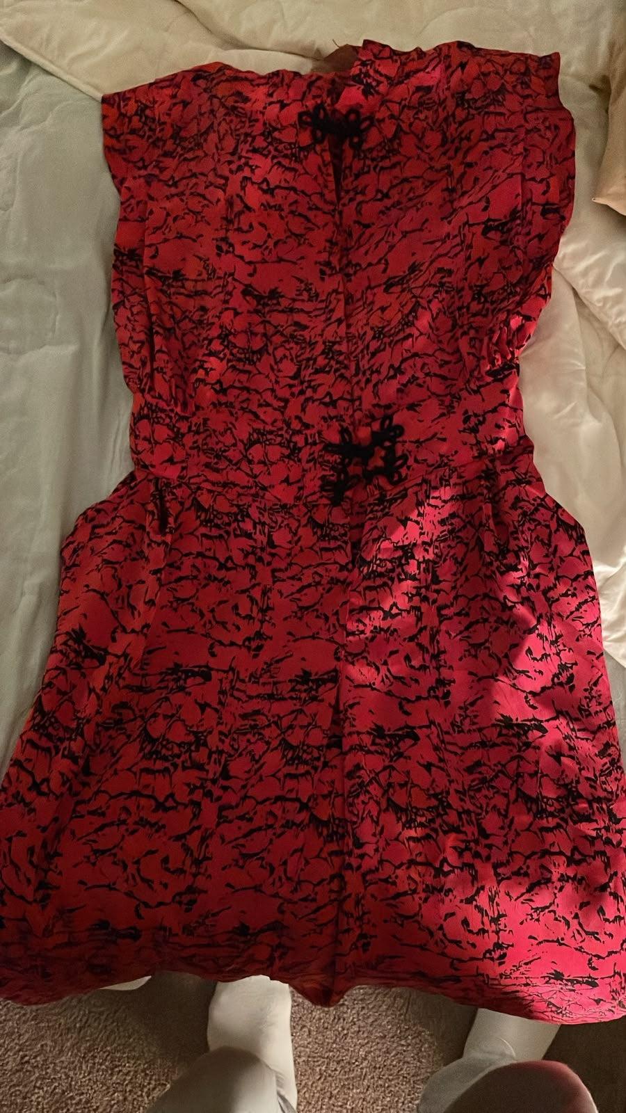 Cue Design Hot Pink & Black Vintage Dress 8