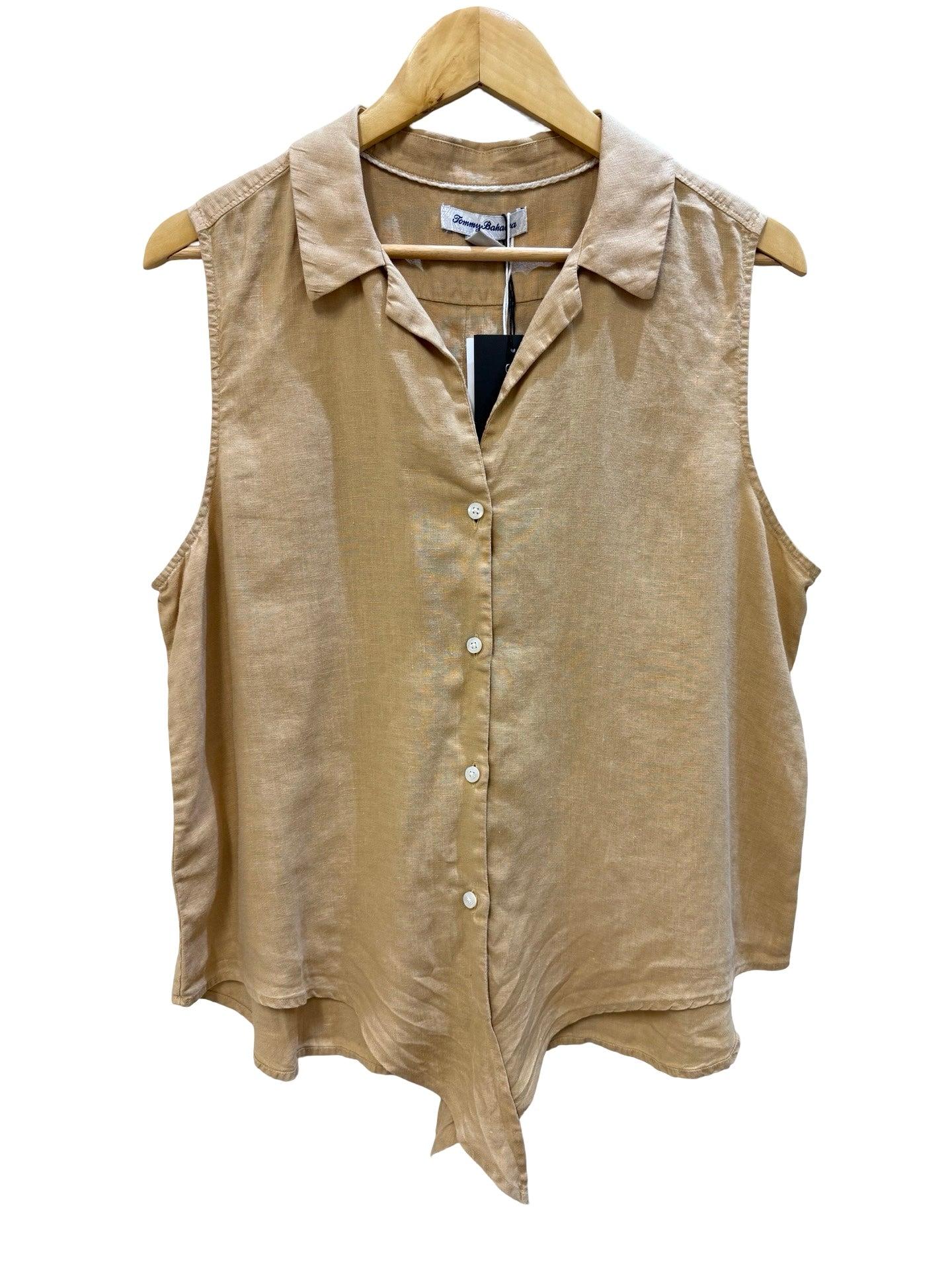 Tommy Bahama Camel Sleeveless Shirt L