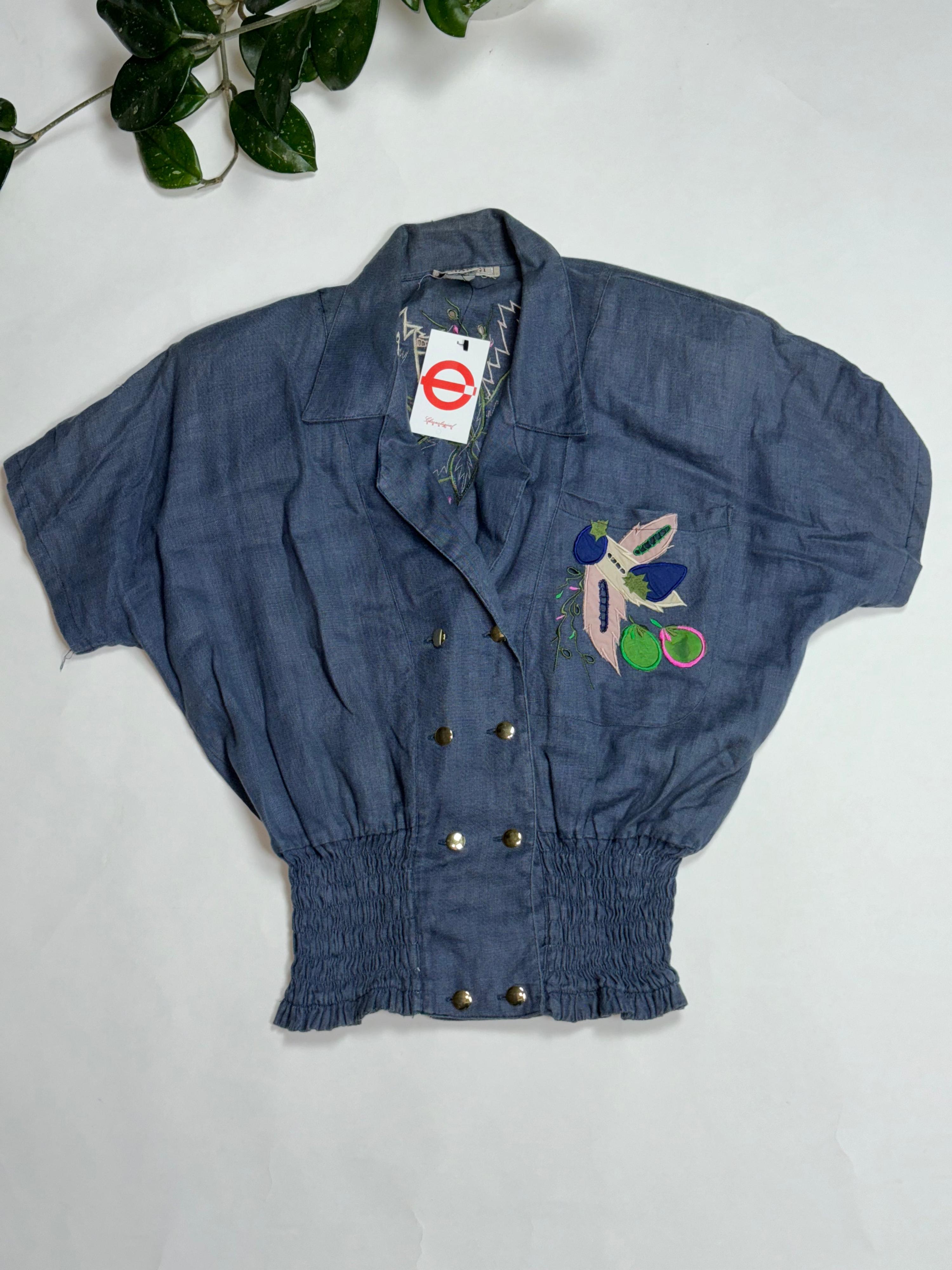 Girogio Embroidered Cinched Blouse