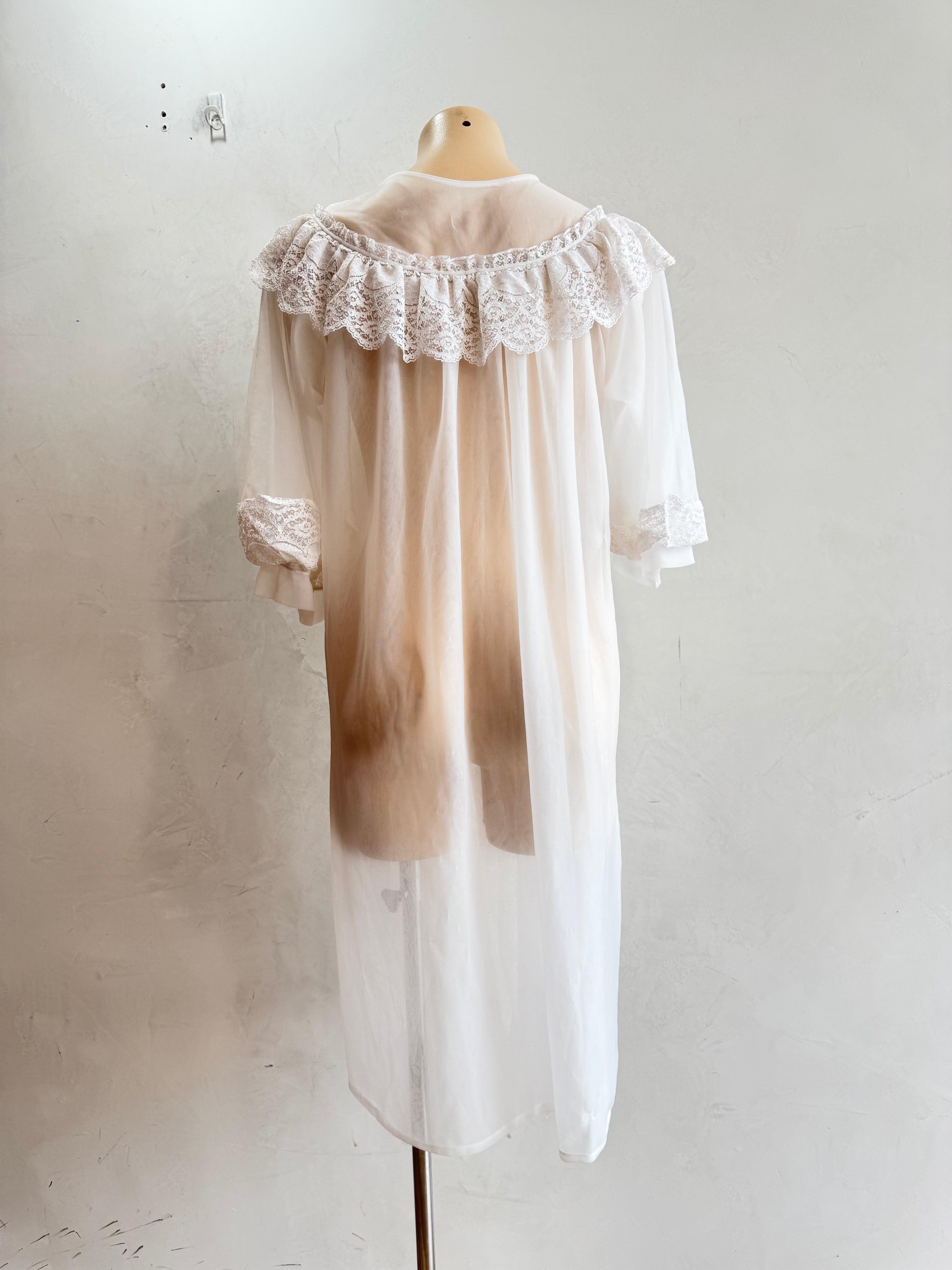 Vintage Gen Jex white Lace robe - size S thumbnail 5