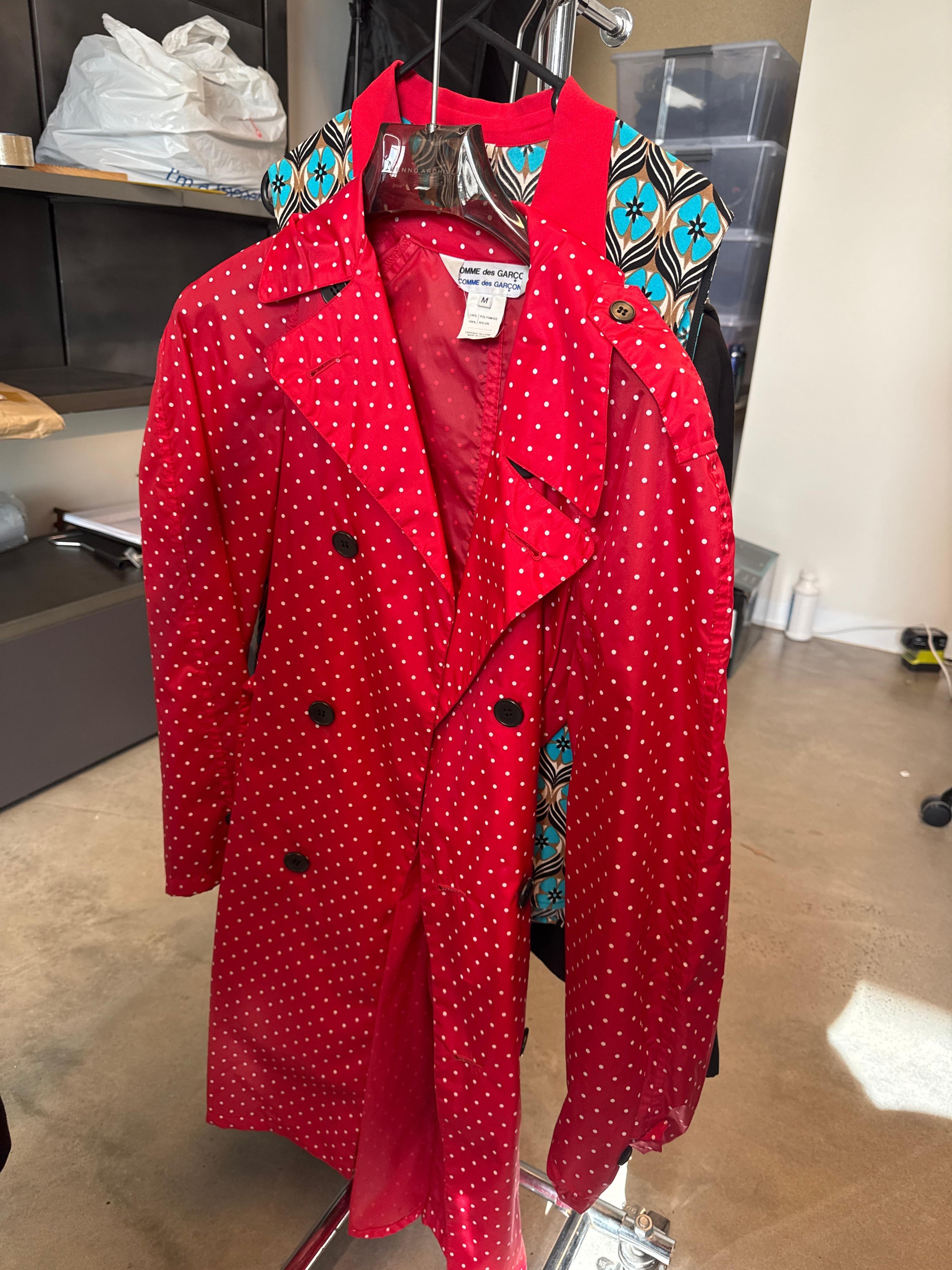 Comme Des Garçons Polka Dot Rain Coat Red (Size M Womens)