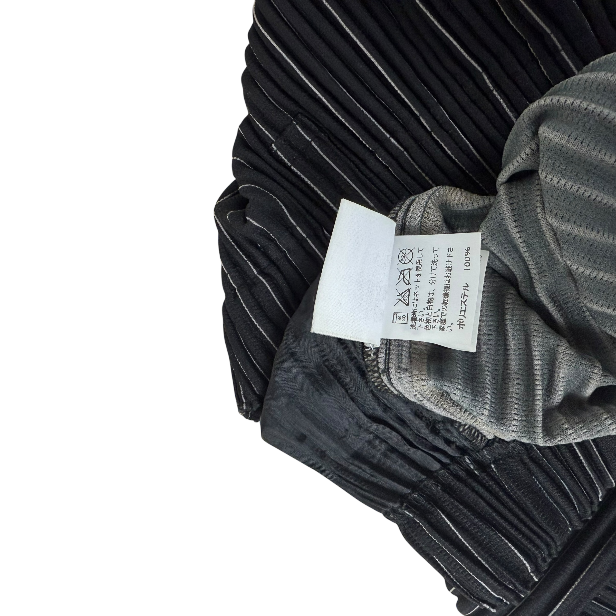 Issey Miyake Homme Plissé Pinstripe Trousers Black (Fits M-L) thumbnail 5