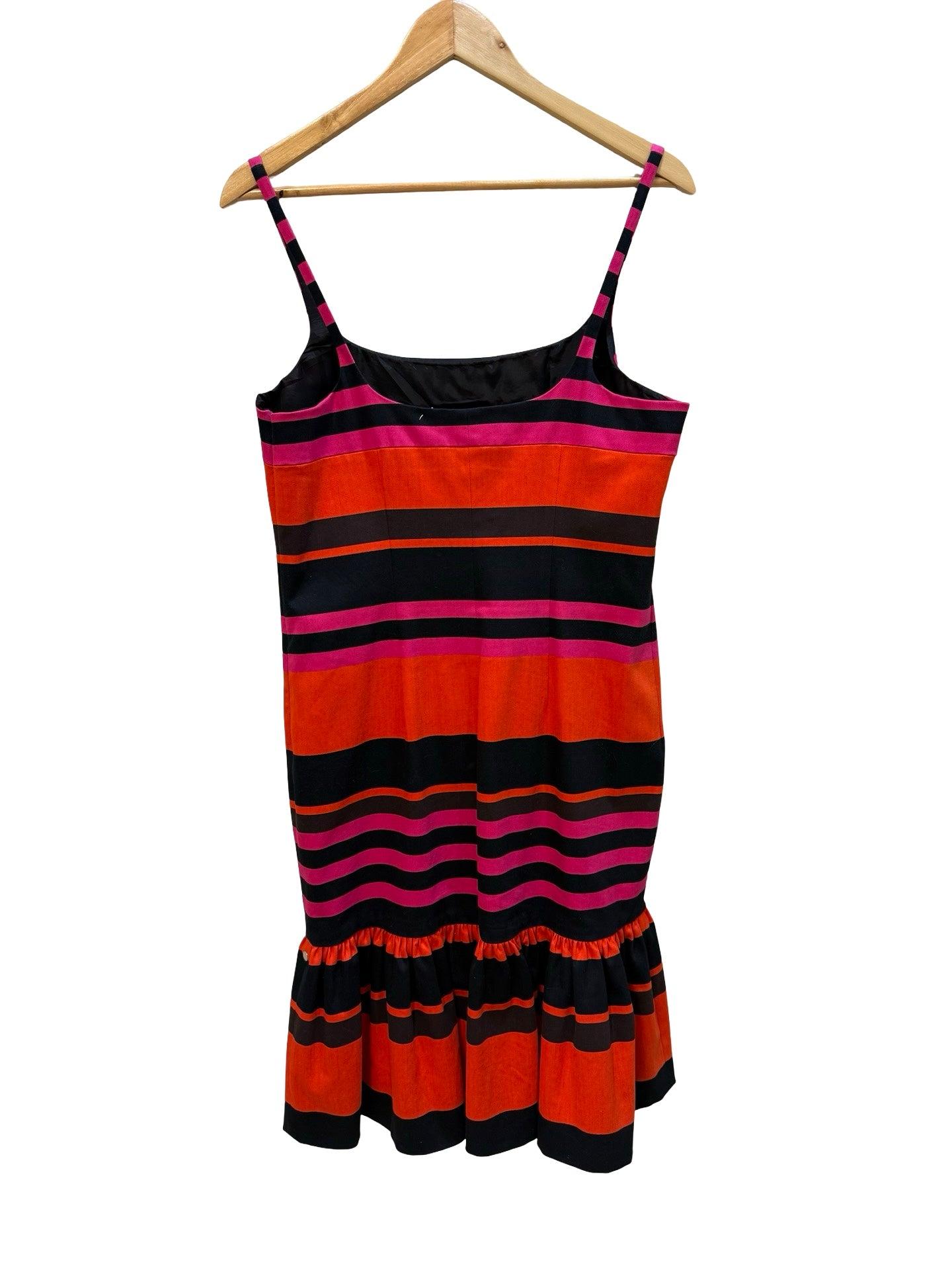 Prada Pnk/Ornge/Blk Stripe Dress 44 thumbnail 2