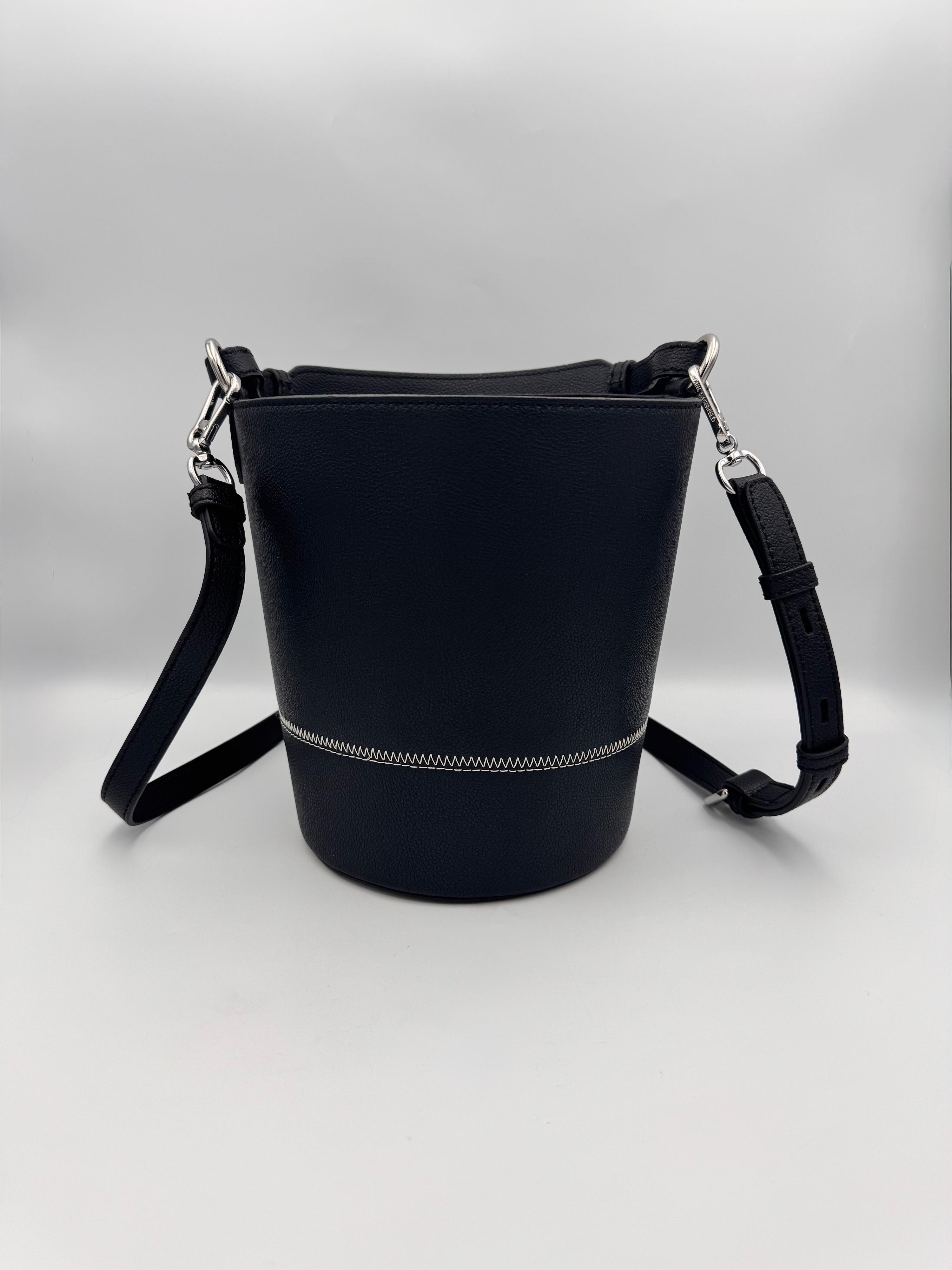 KARL LAGERFELD Black Leather Bucket Bag thumbnail 5