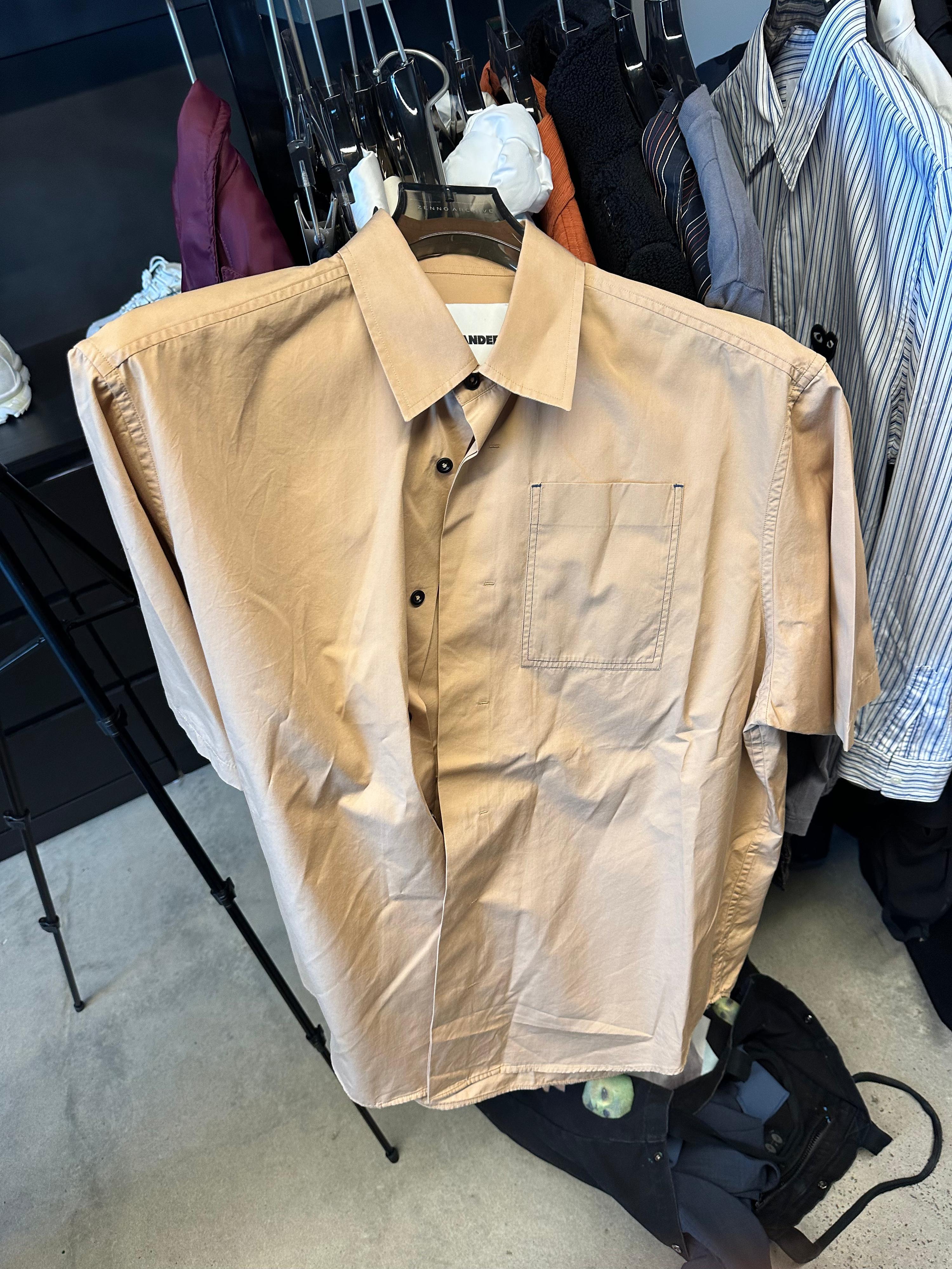 Jil Sander Boxy Oversized Button-Up Shirt Tan (Fits L)