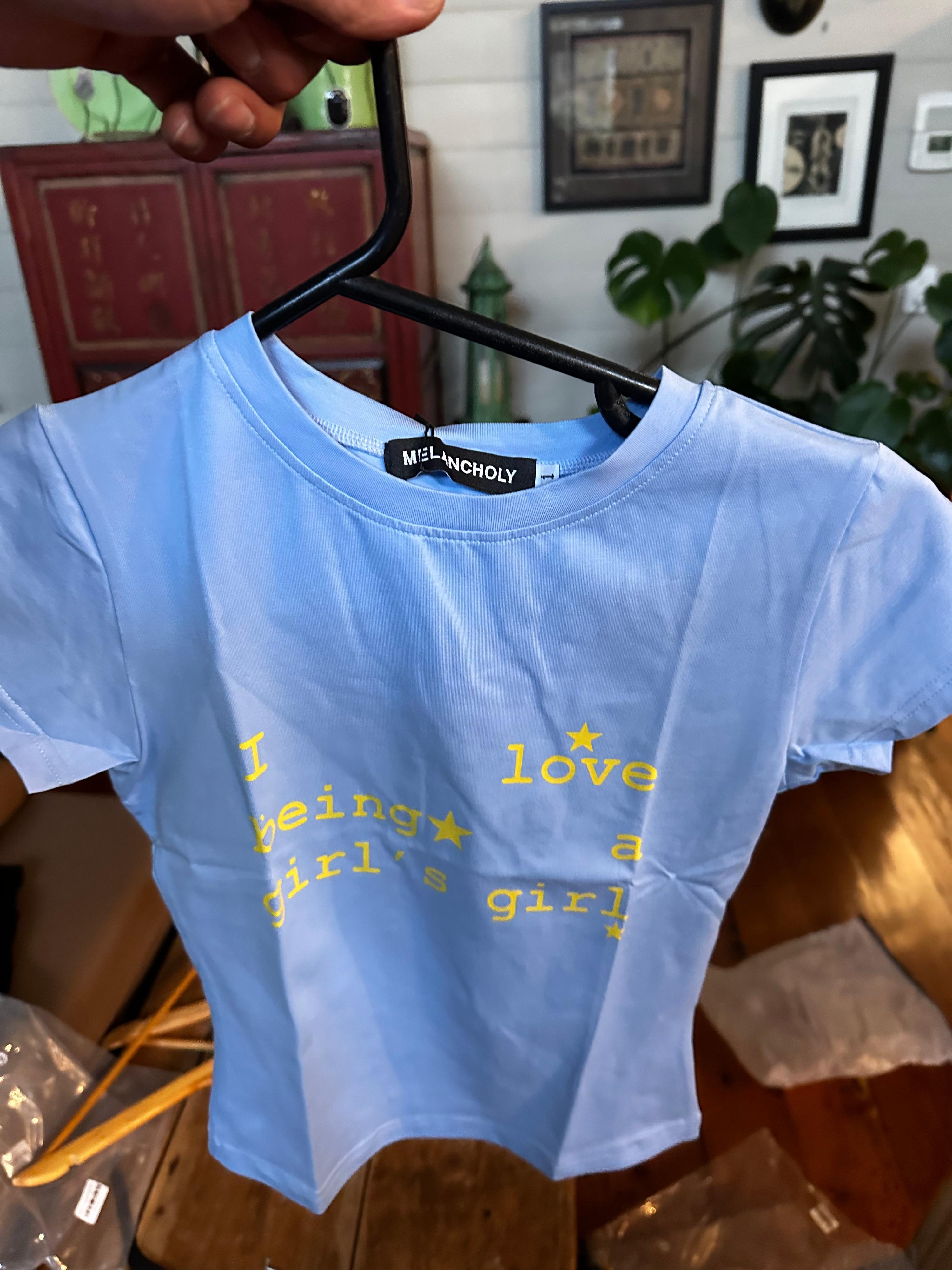 Melancholy Girlhood Baby Tee Blue - 1