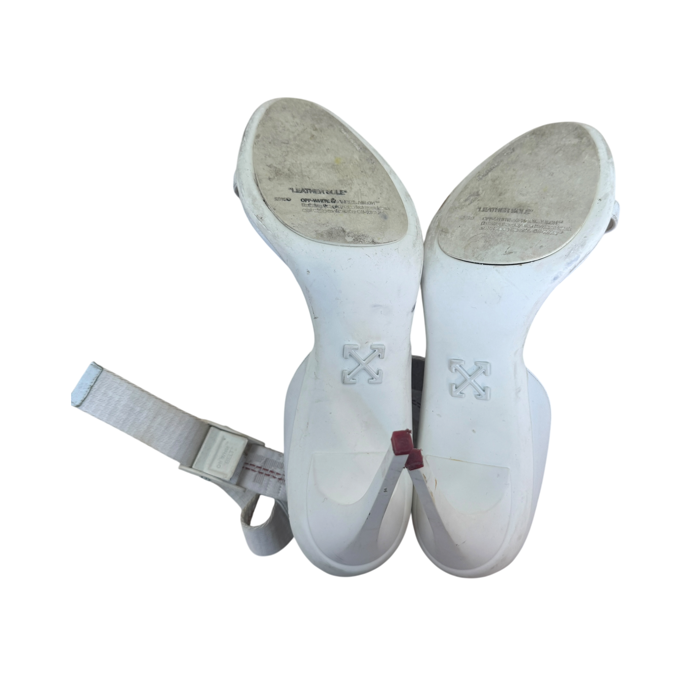 Off-White 100m Leather Heels White (Size EU39) thumbnail 5