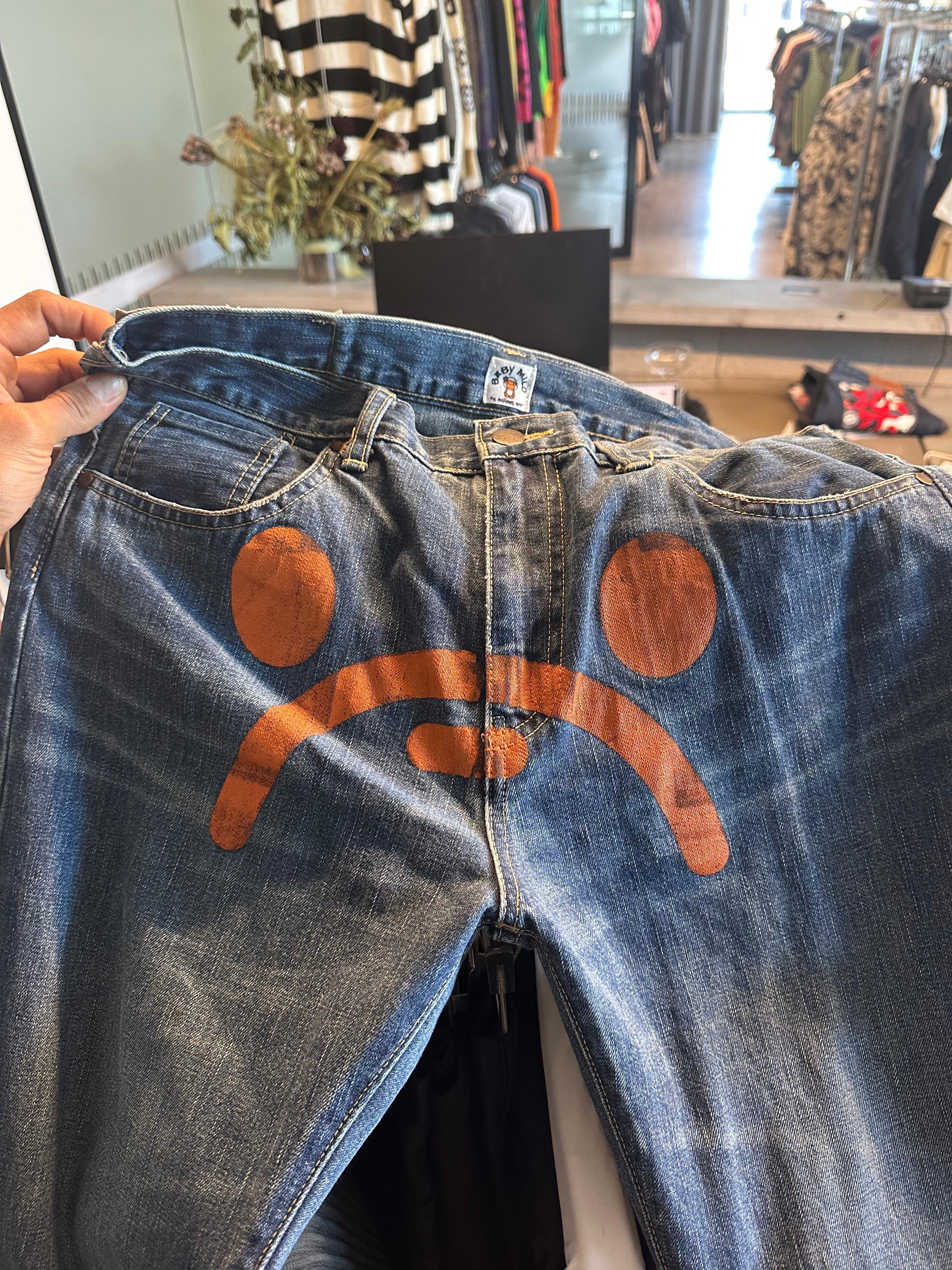 A Bathing Ape (BAPE) Baby Milo Face Jeans (Fits 34”)