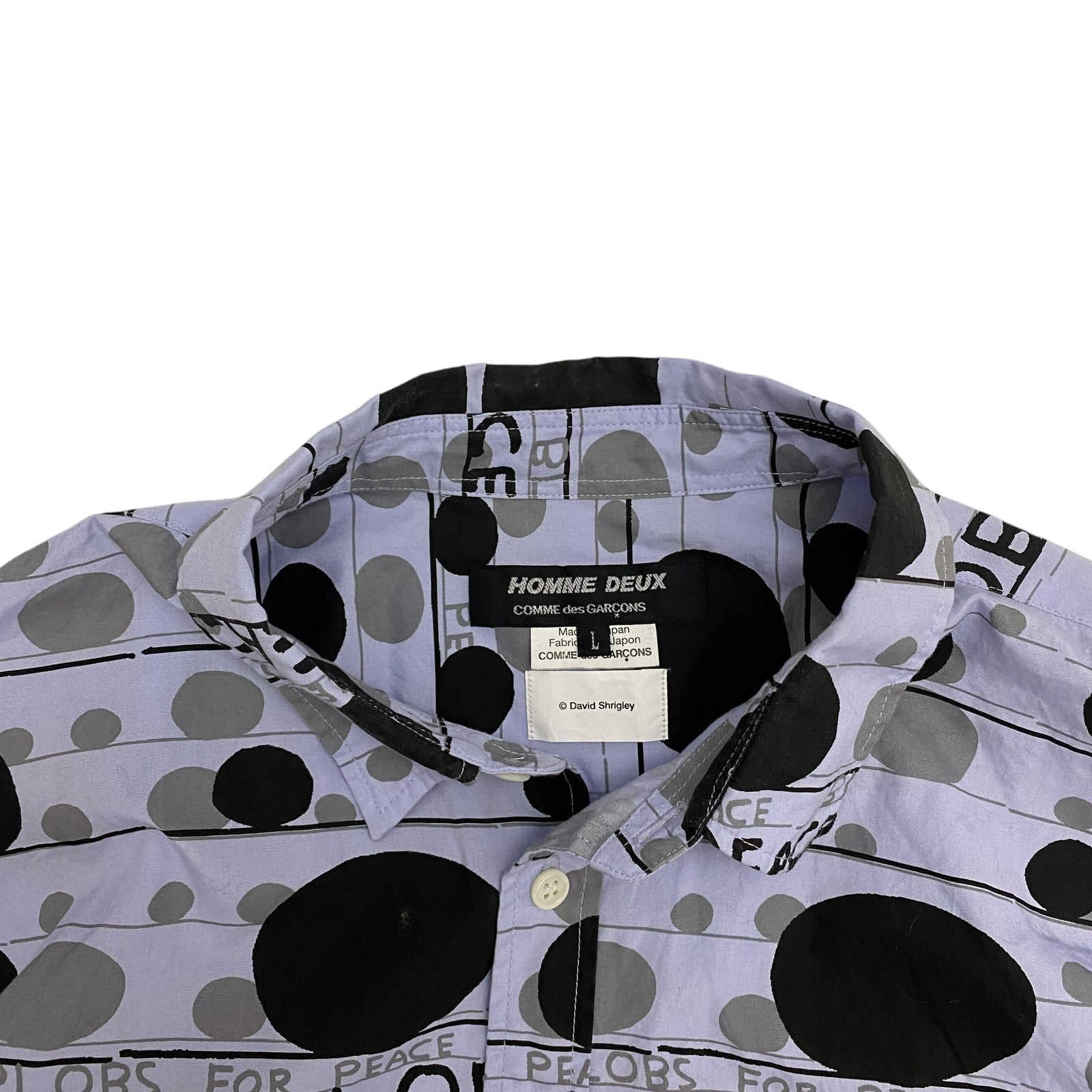 Comme des Garçons (CDG) Homme Deux ‘Blobs For Peace’ Print Shirt (Fits M) thumbnail 2