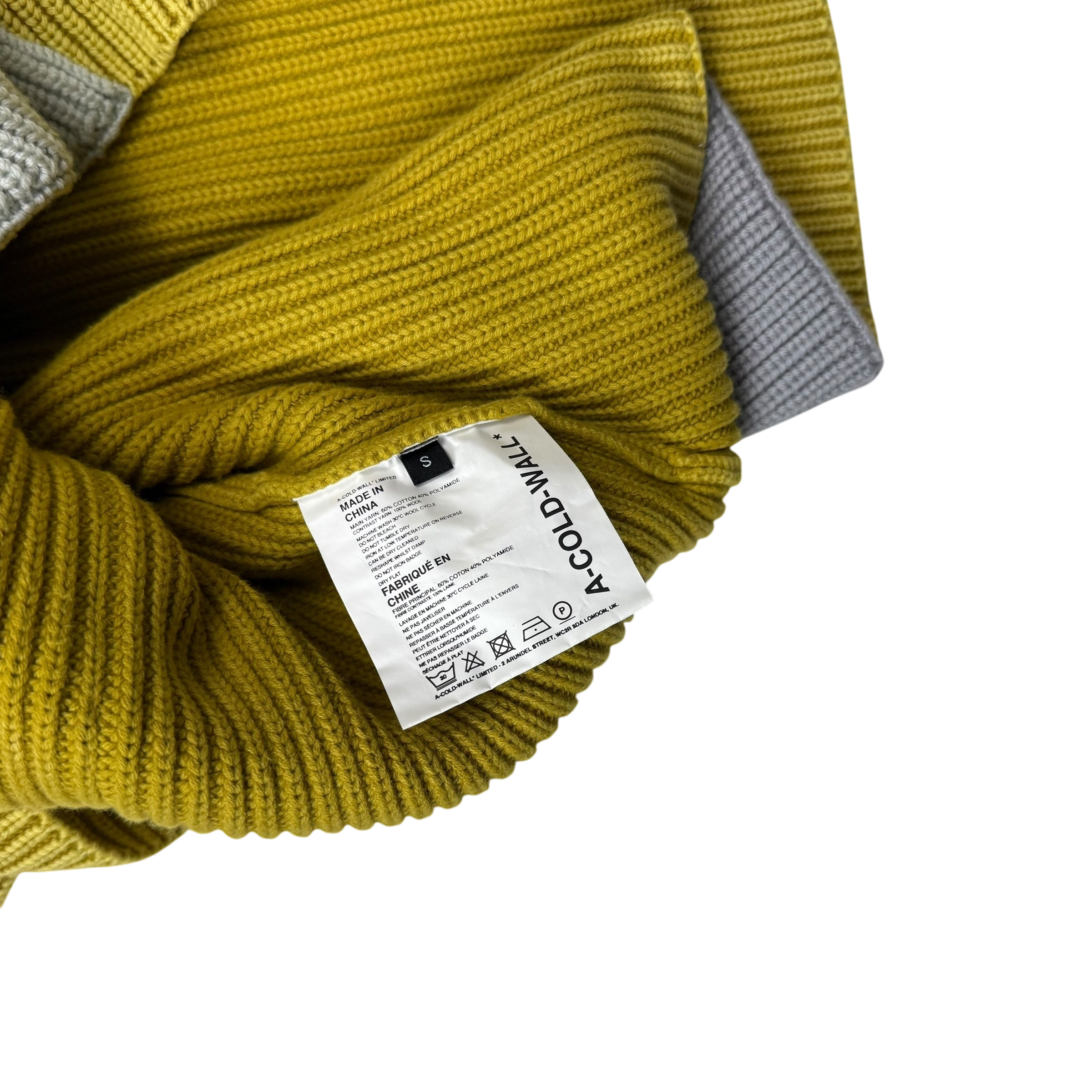 A-Cold-Wall* FW21 Runway Frame Knit Sweatshirt Sulphur Yellow (Size S) thumbnail 4