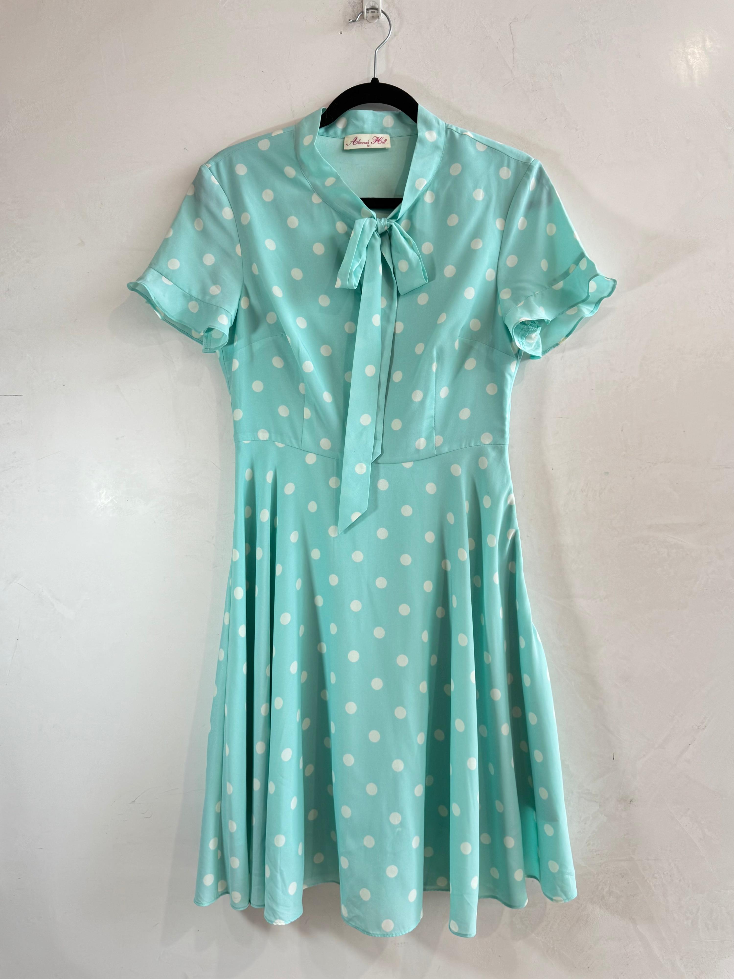 Alannah Hill blue polka dot dress - size 10