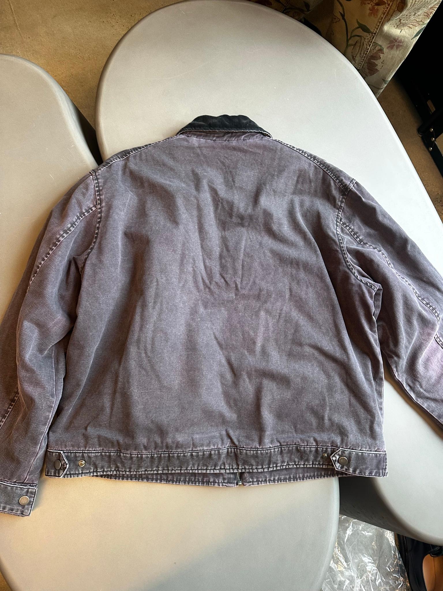 Urban Revivo Corduroy Collar Canvas Work Jacket Purple (Size L) thumbnail 3