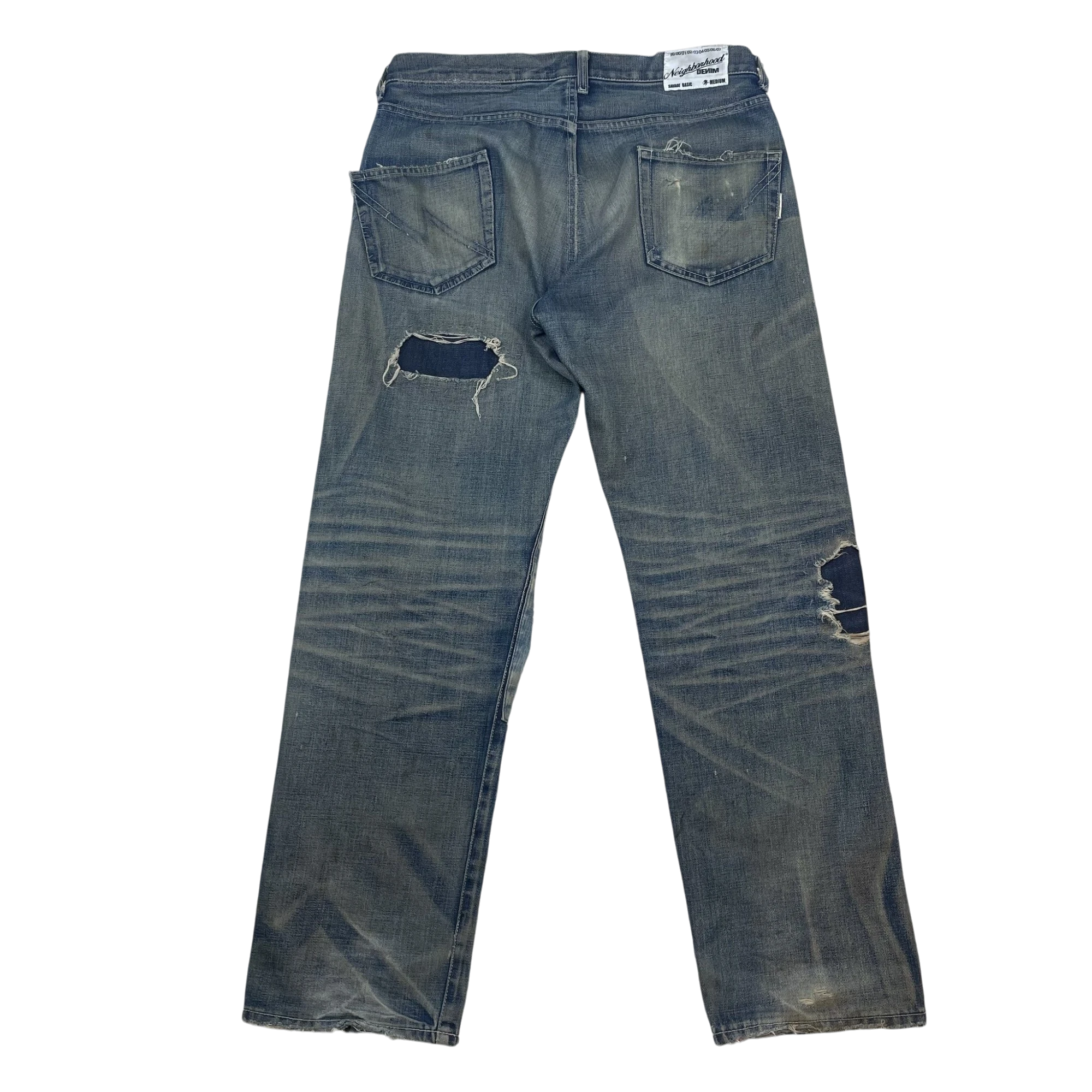 Neighborhood 2003 Savage Patchwork Selvedge Denim Jeans (Size M) thumbnail 3