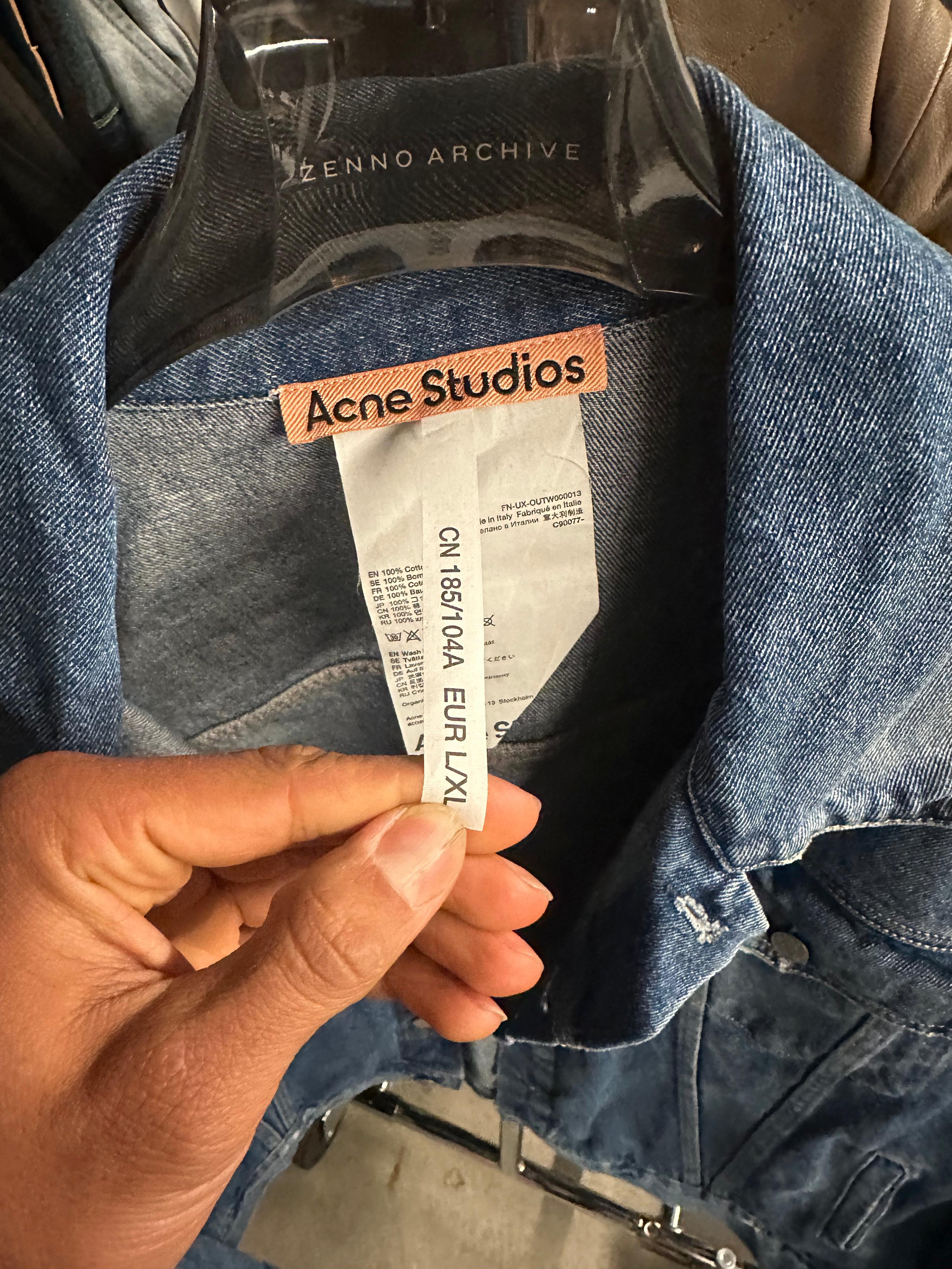 Acne Studios Oversized Distressed Denim Trucker Jacket (Size L/XL) thumbnail 2