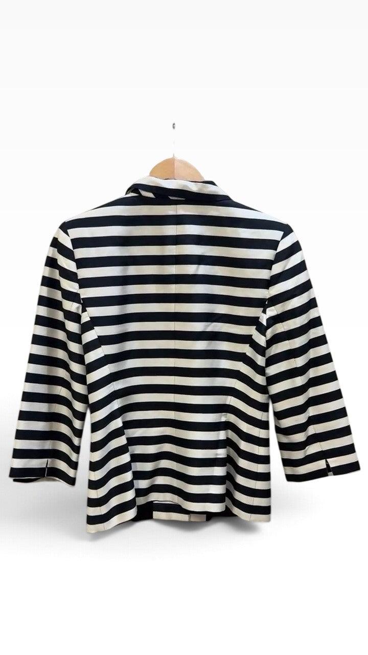 Anthea Crawford Black White Striped Blazer 8 thumbnail 2
