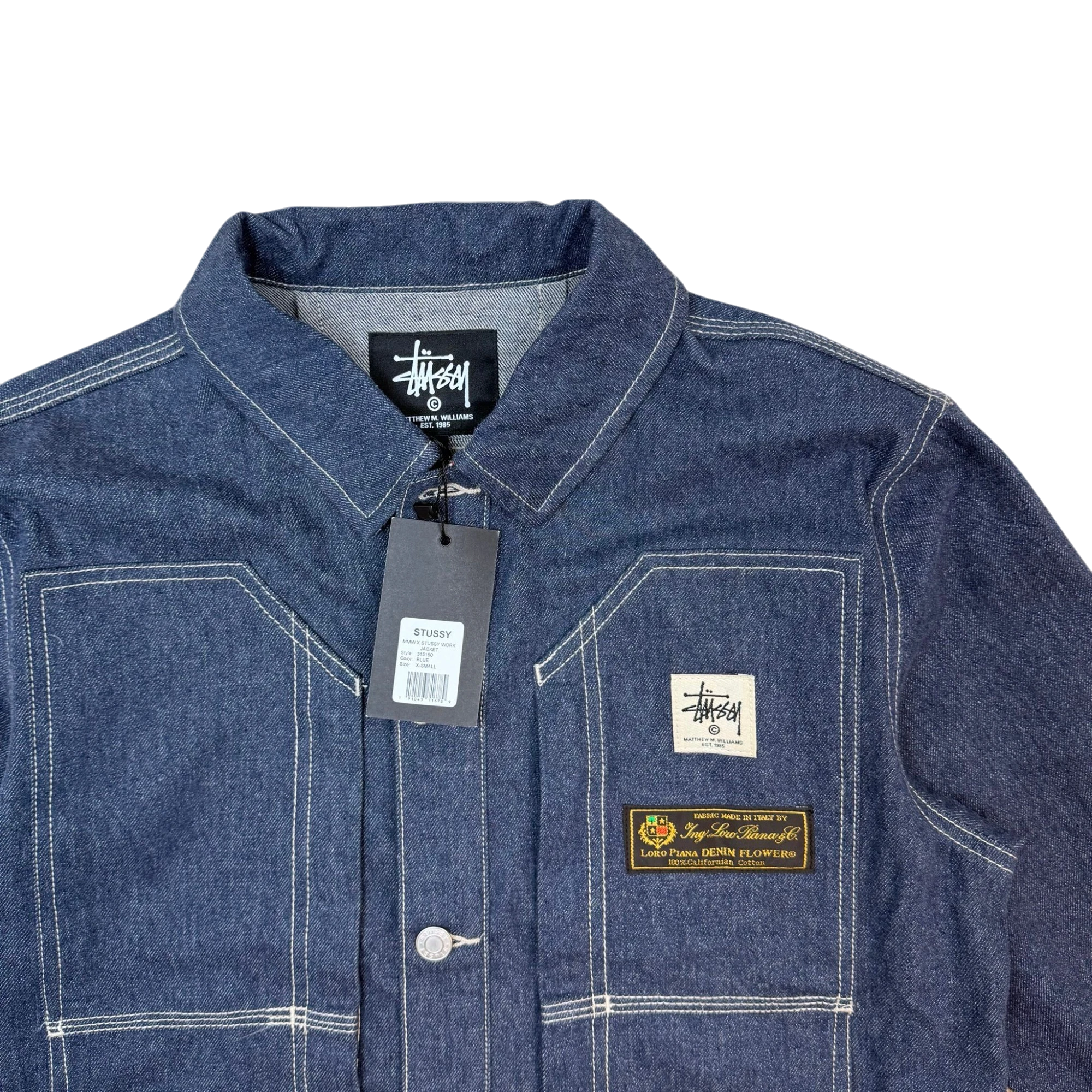 Stussy x Loro Piana x 1017 ALYX 9SM Denim Work Jacket (Fits XS-S) thumbnail 5