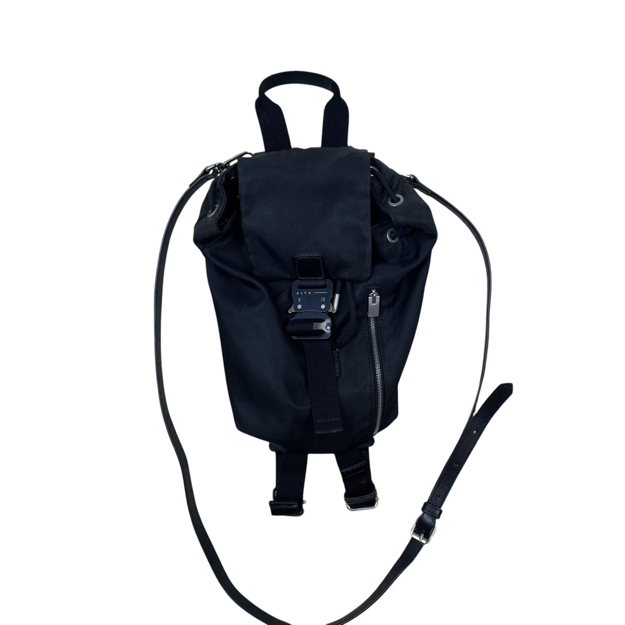 Alyx Nylon Buckle Backpack With Leather Straps Black