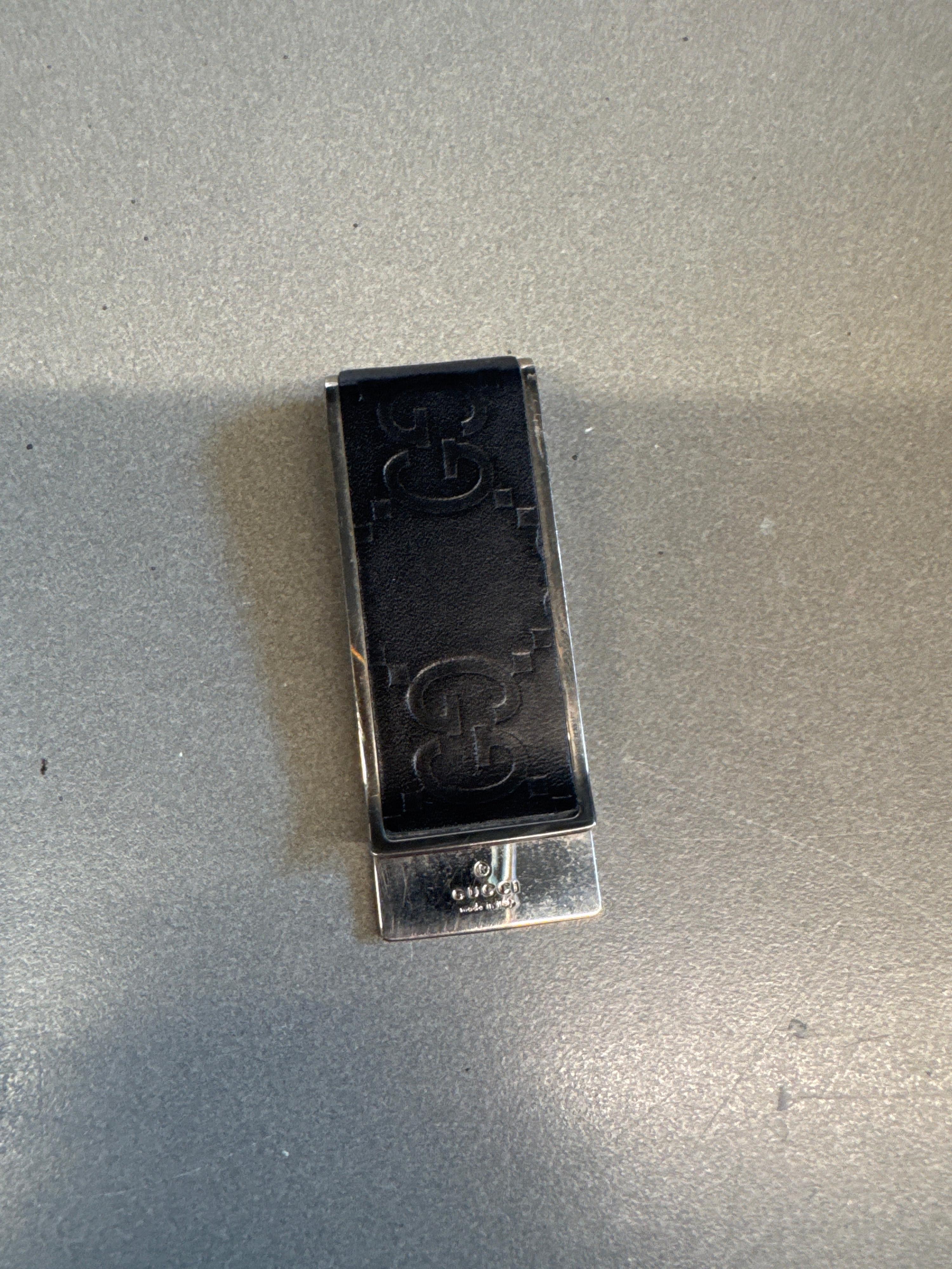 Gucci Leather & Metal Money Clip