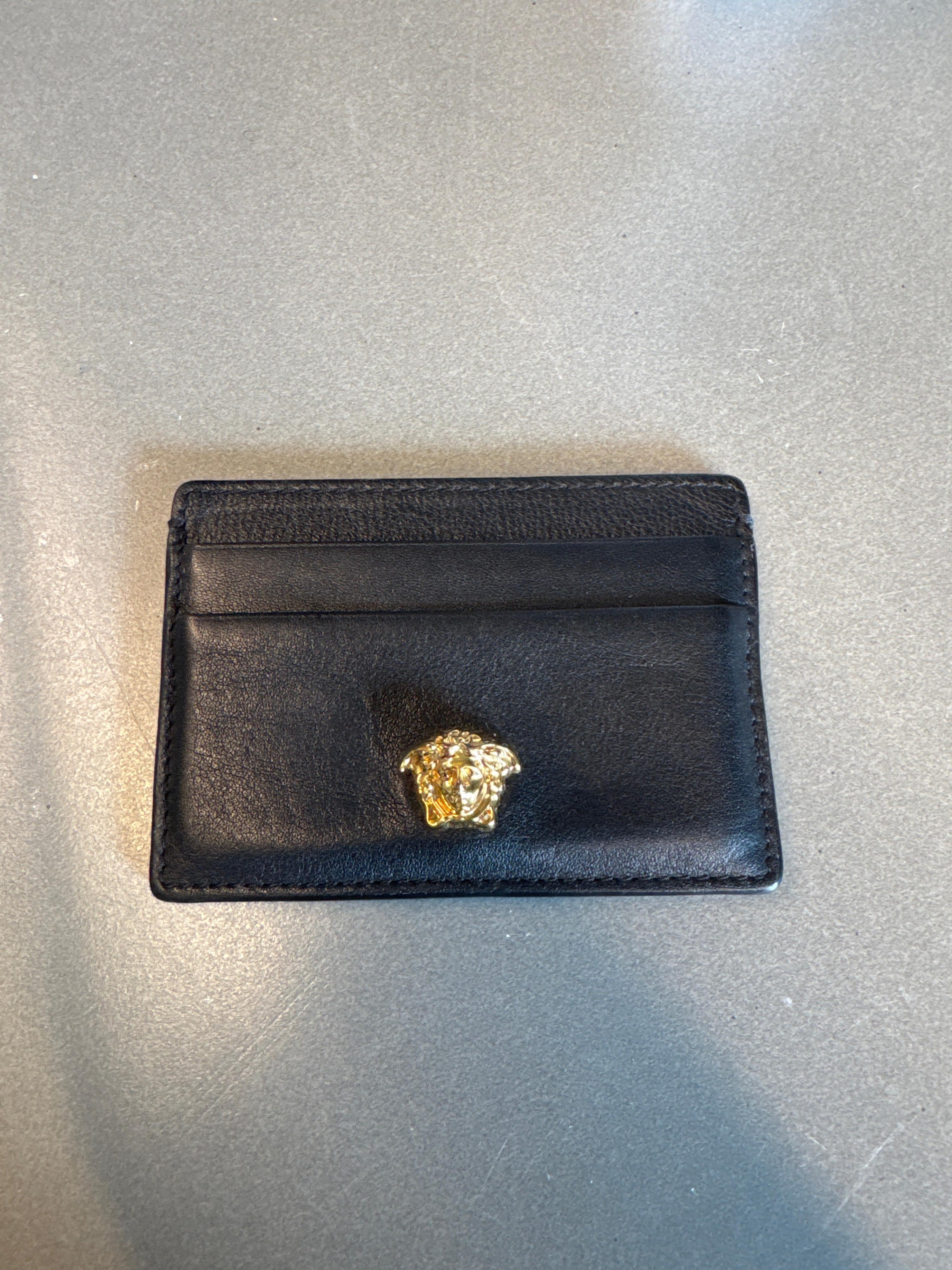 Versace Medusa Head Leather Card Holder Black
