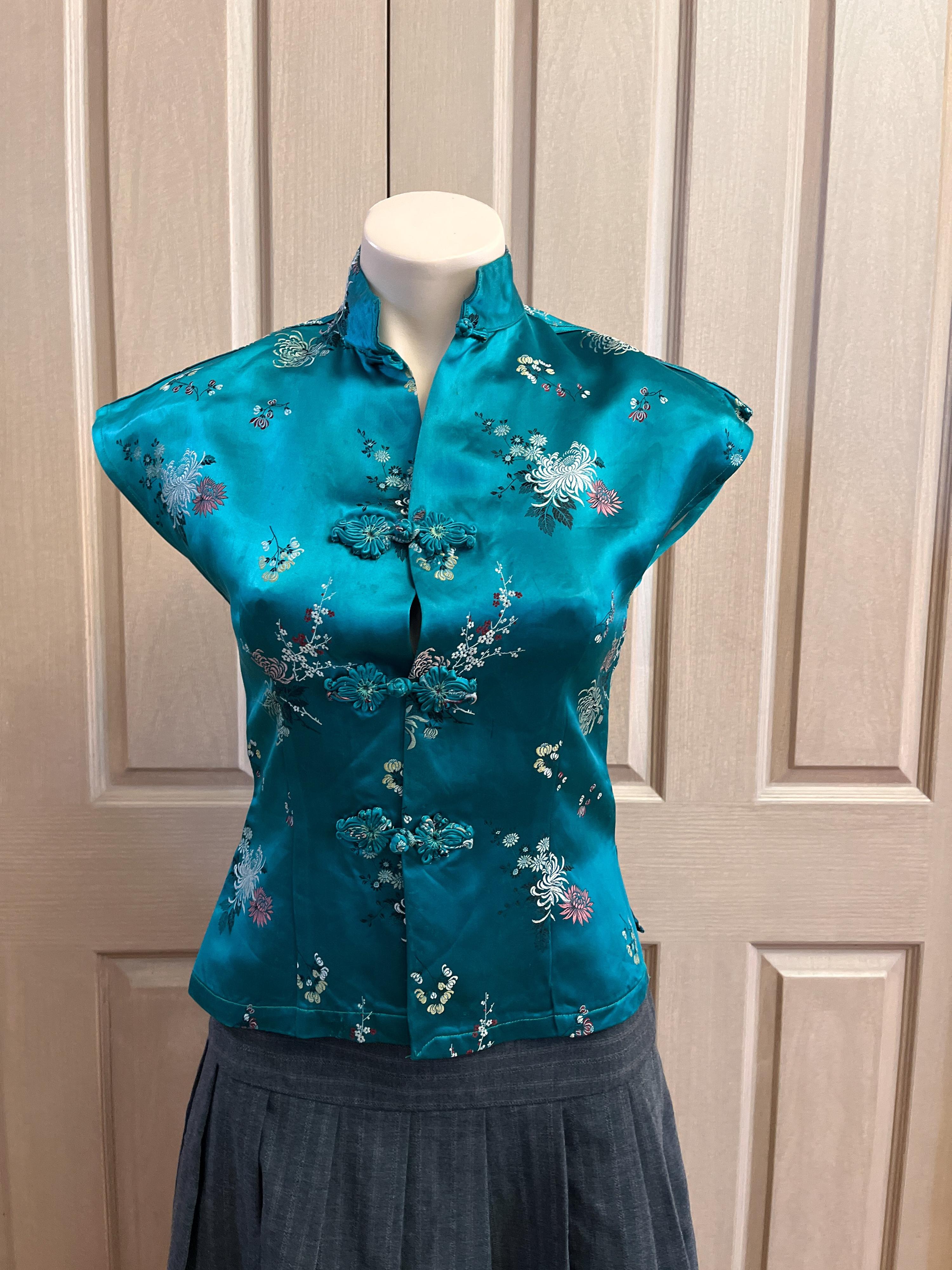 Vintage Custom Mandarin Top Size XS thumbnail 2