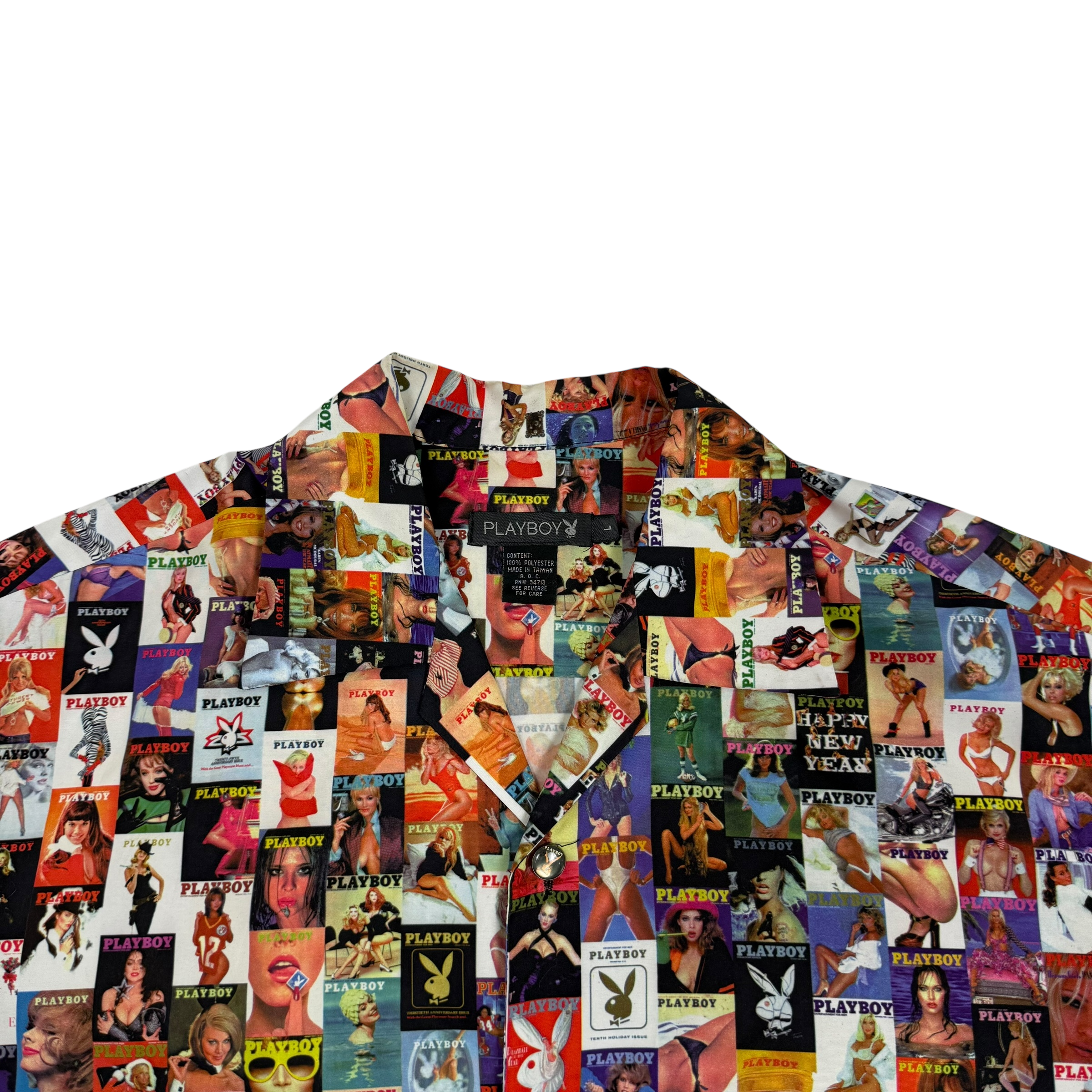 Playboy 00s Magazine Print Button-Up Shirt (Size L) thumbnail 2