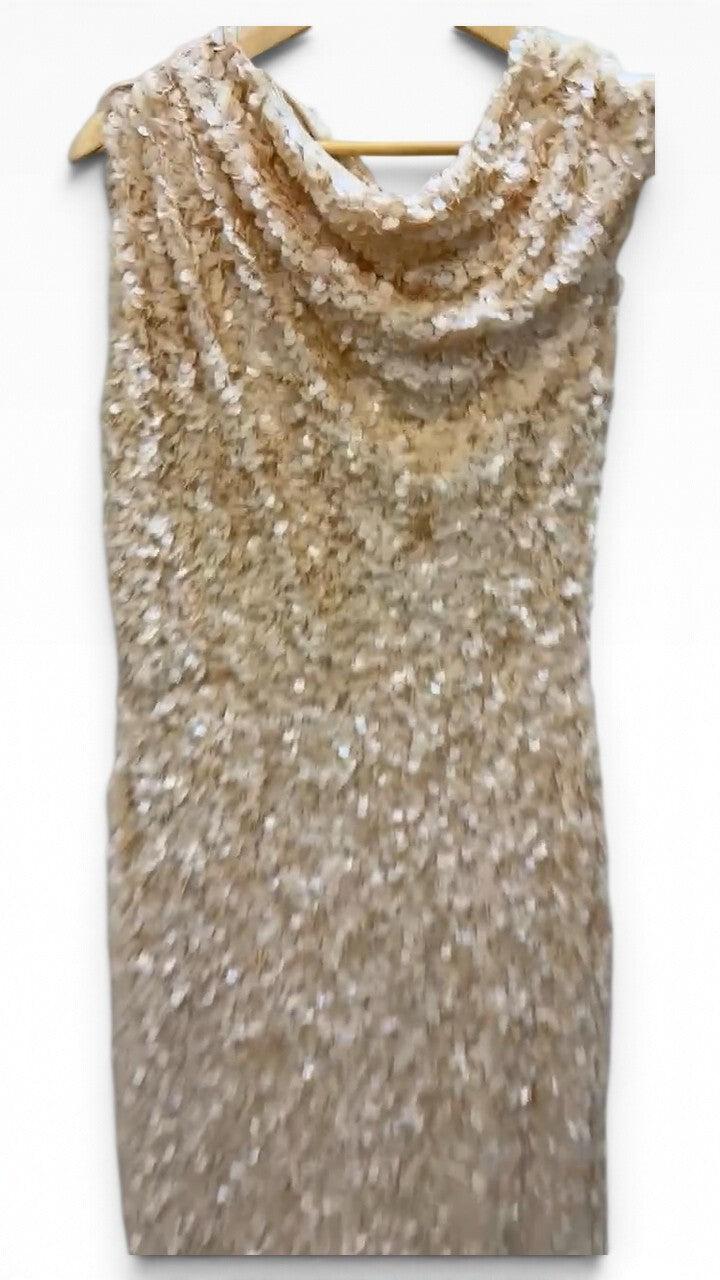 Manning Cartell Beige Sequin Dress 8