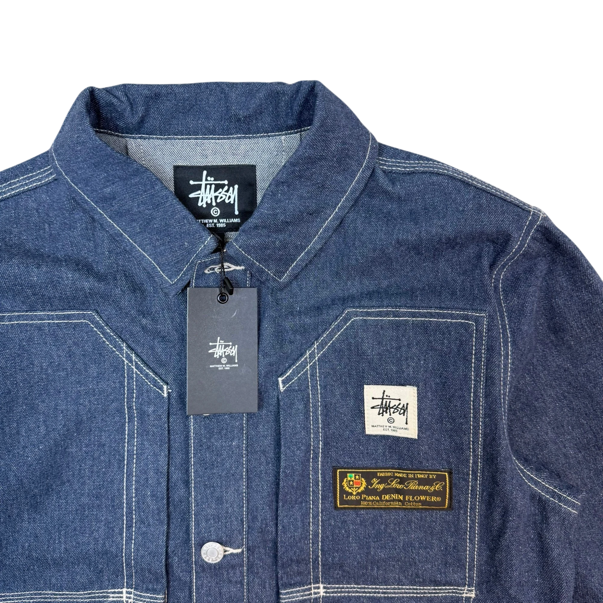 Stussy x Loro Piana x 1017 ALYX 9SM Denim Work Jacket (Fits XS-S) thumbnail 4
